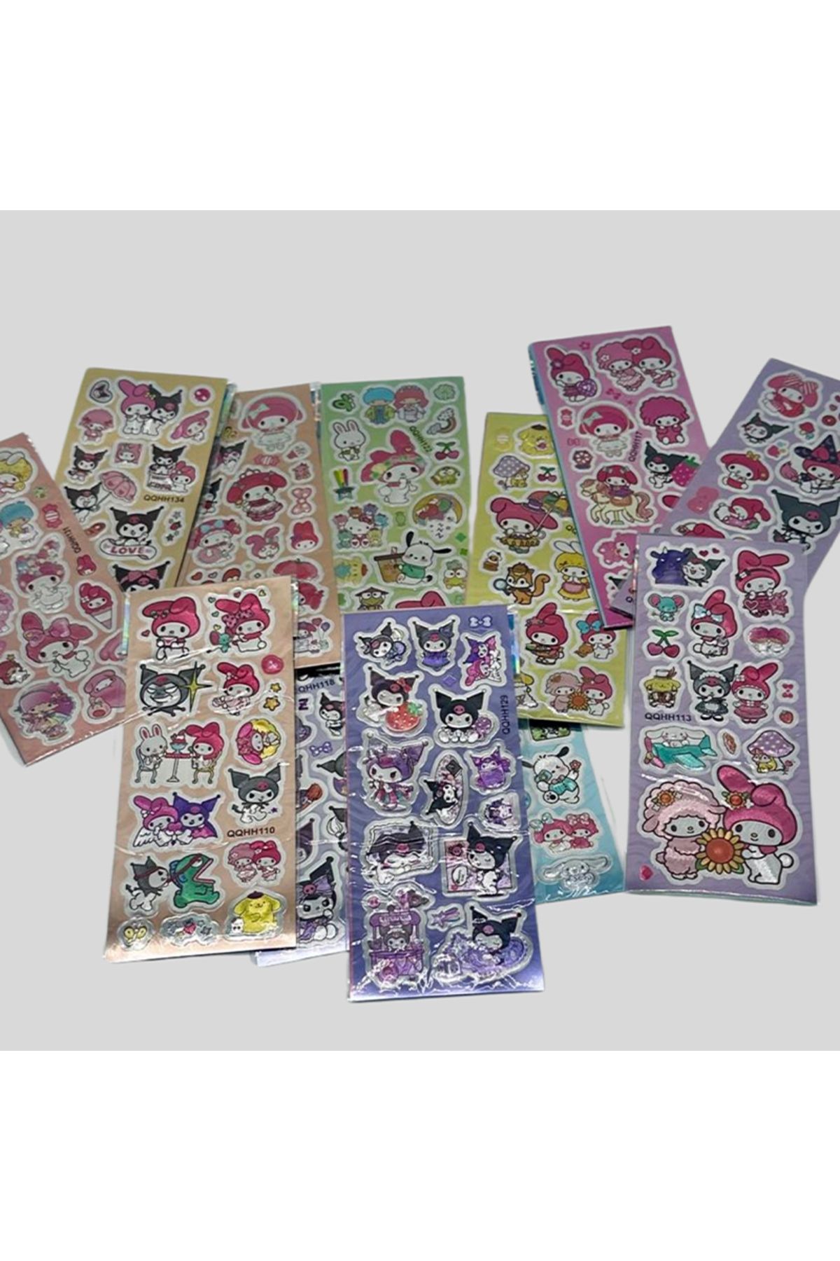 Atölye7Tasarım Eğlenceli Kuromi Metal Etiket Sticker Yırtılmaz Suya Dayanıklı 12 Farklı Grup