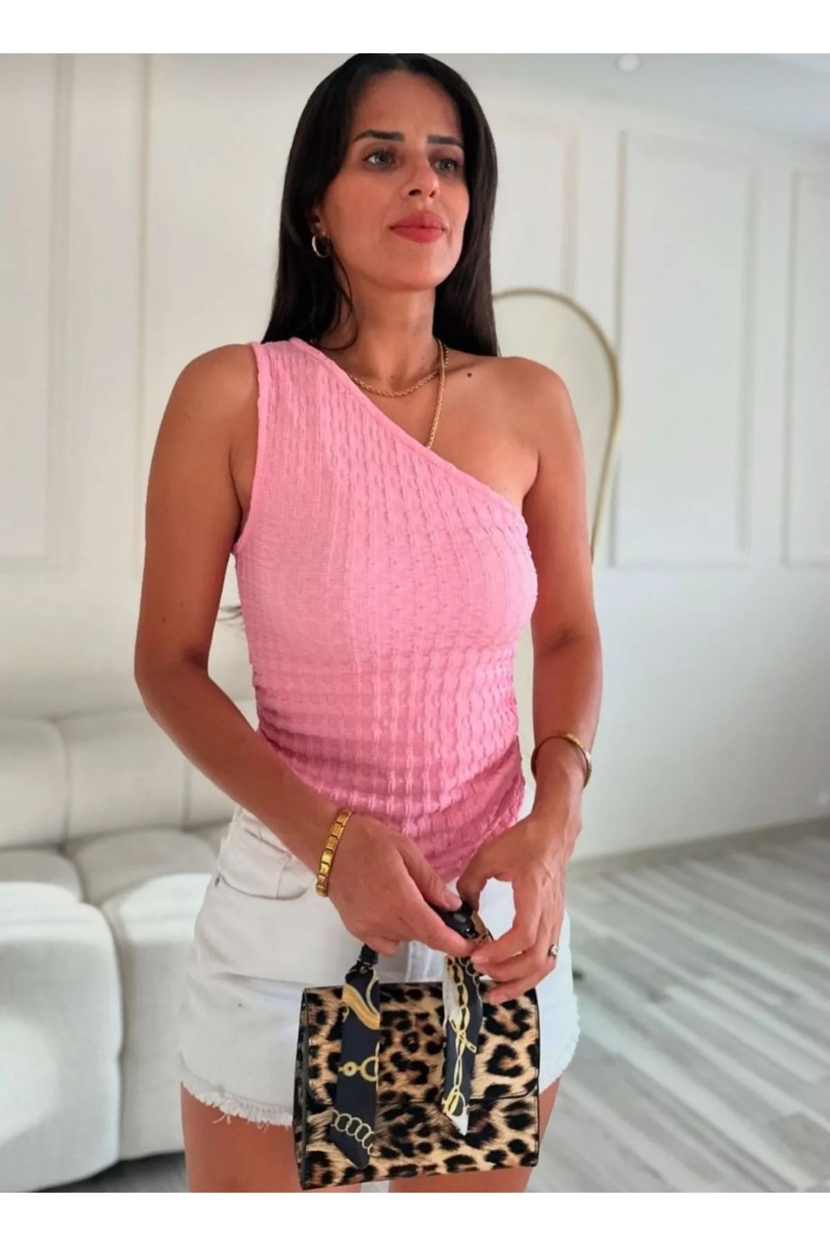 Butik Beyza Tek Omuz Bürümcük Bluz