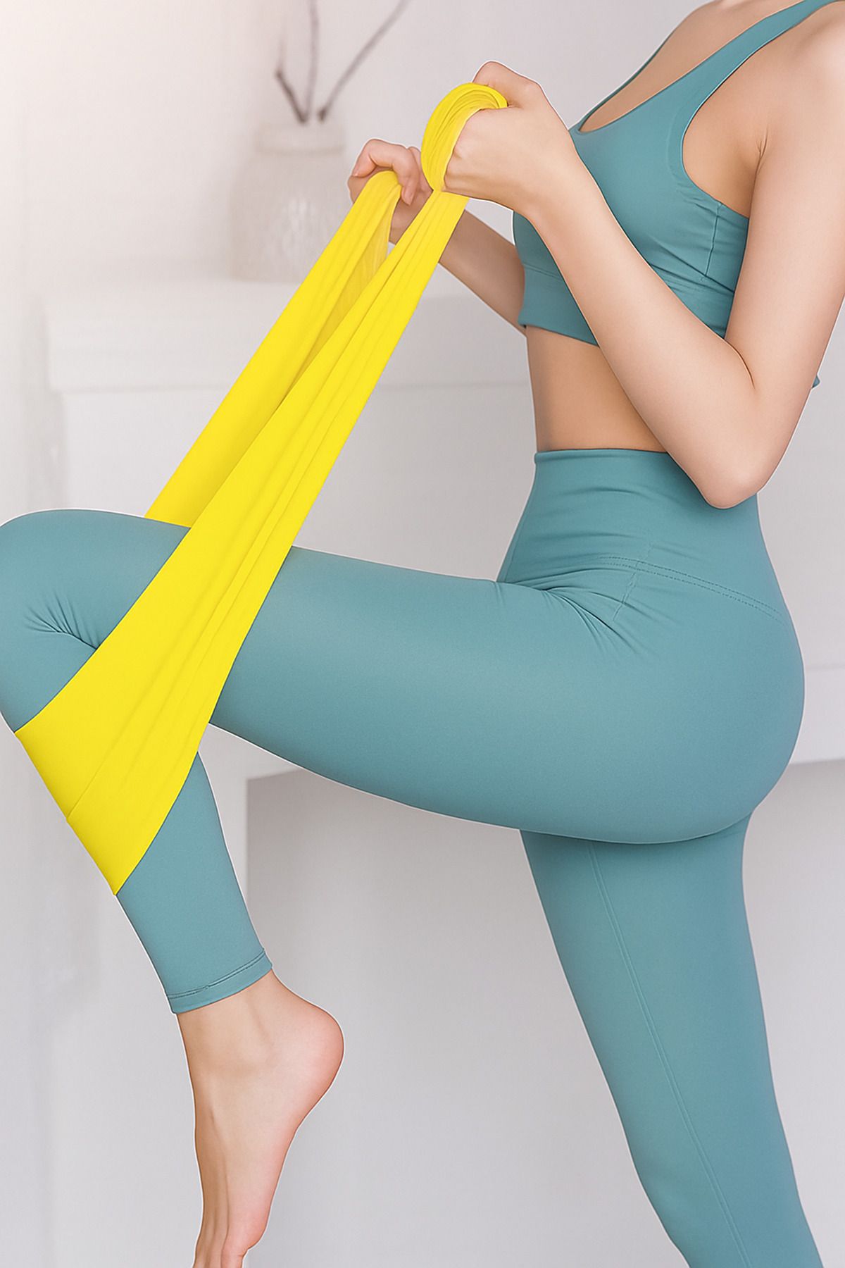 Tor Store Pilates Bandı Yoğa Plates Squat Çalışma Lastiği Aerobik Egzersiz Direnç Lastiği (150 Cm)