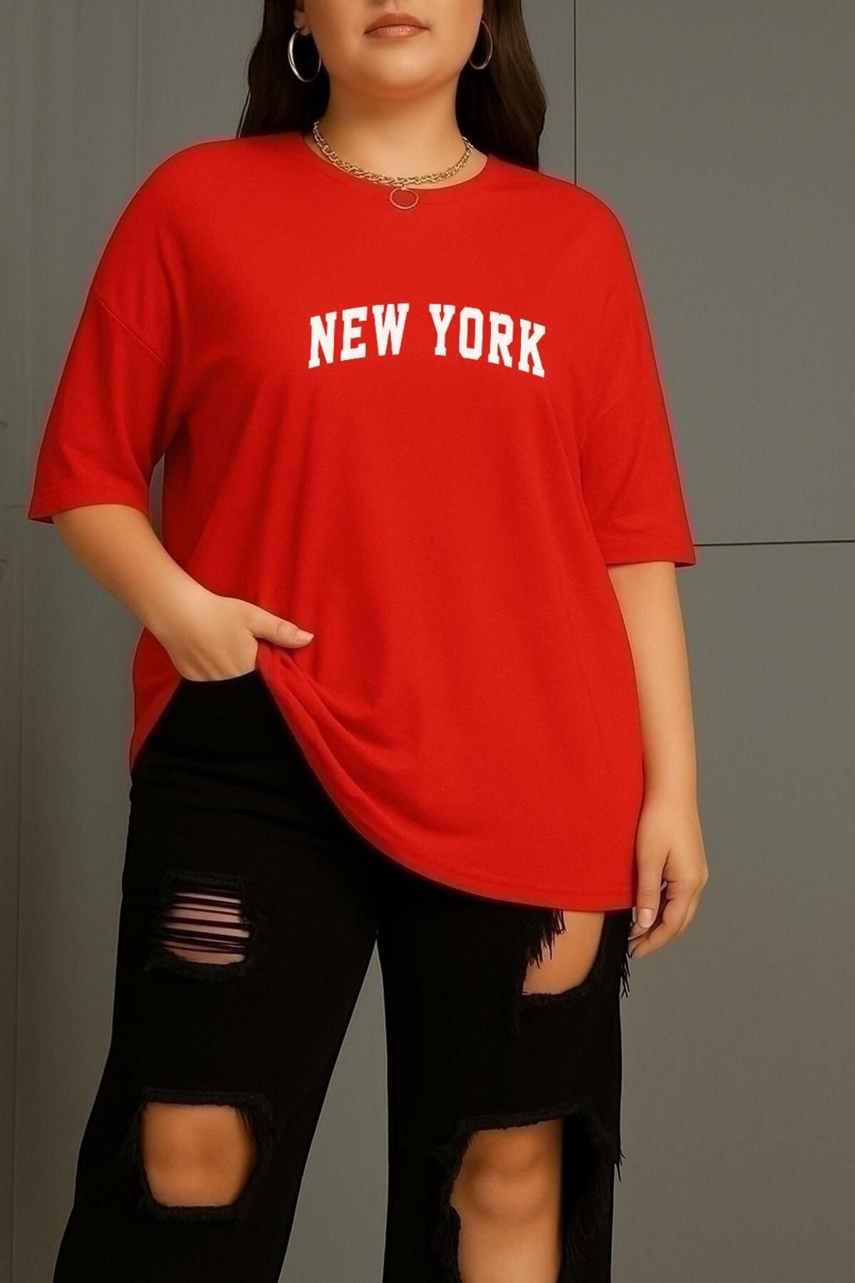 BENROMA BÜYÜK BEDEN NEW YORK BASKILI UNİSEX TİŞÖRT