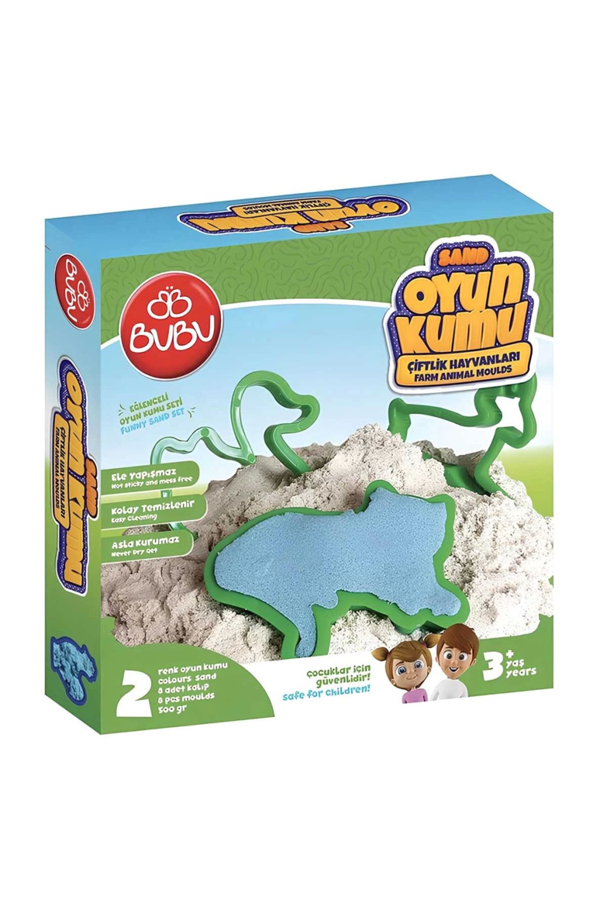 Yuba Avm NessiWorld Bu-Bu Games Oyun Kumu ve Çiftlik Hayvan Kalıplı Set 500 gr