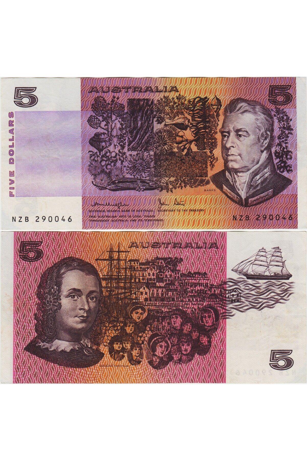 Banknoting AVUSTRALYA 5 DOLAR 1979-82 pick 44c. ÇOK ÇOK TEMİZ KONDİSYON.