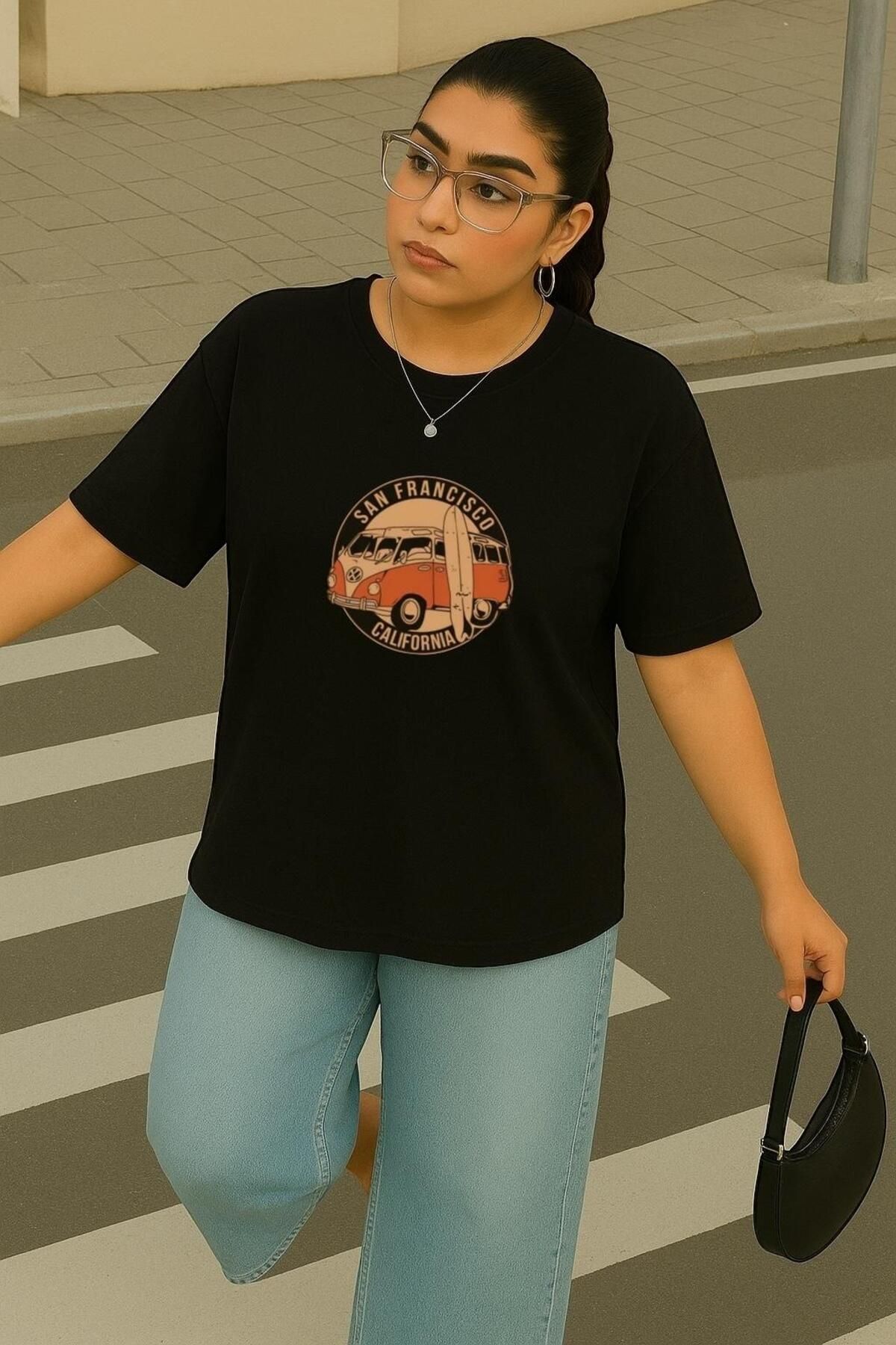 BENROMA BÜYÜK BEDEN SAN FRANCISCO WOSWOS BASKILI UNİSEX TİŞÖRT