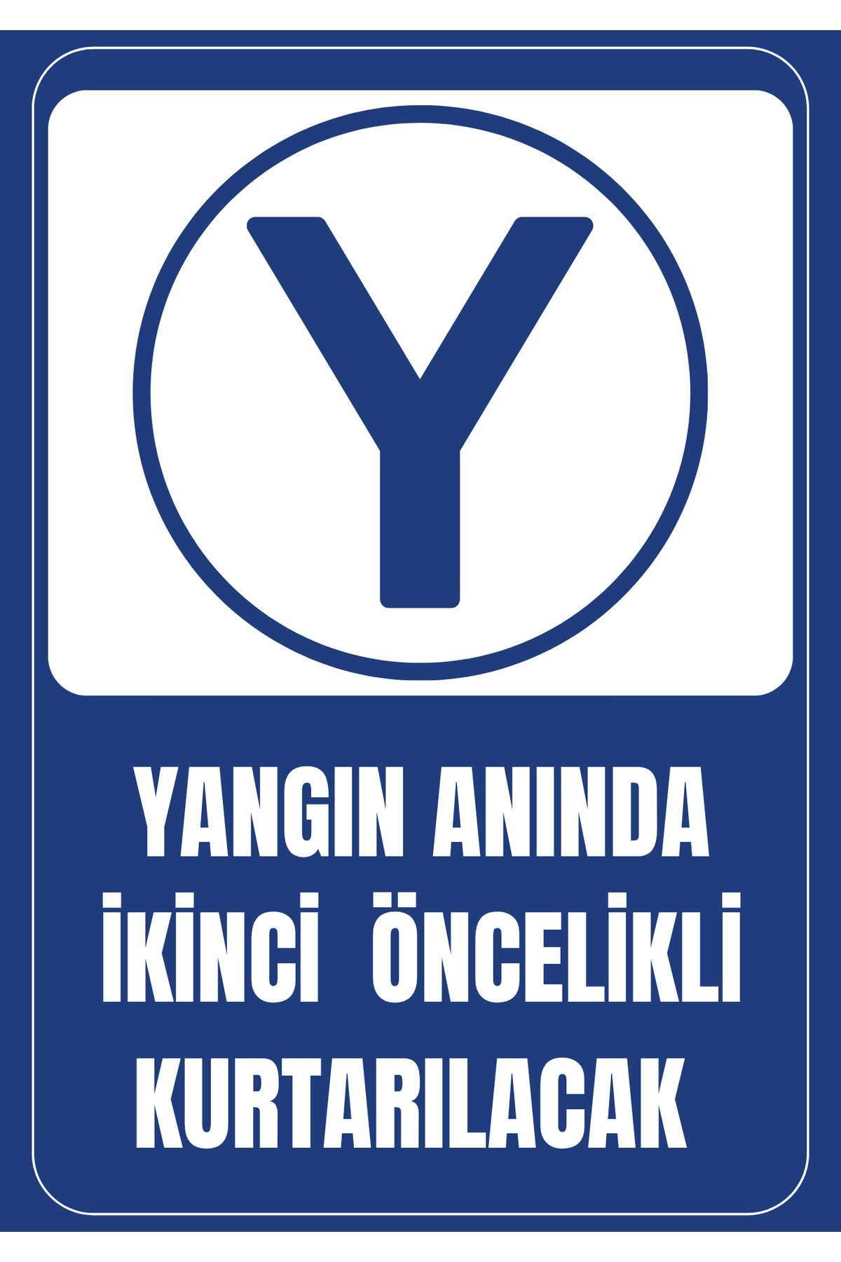 Girl Power 35 x 50 Yangın Anında İkinci Öncelikli Kurtarılacak Folyo Baskı Sticker Uyarı Levhası