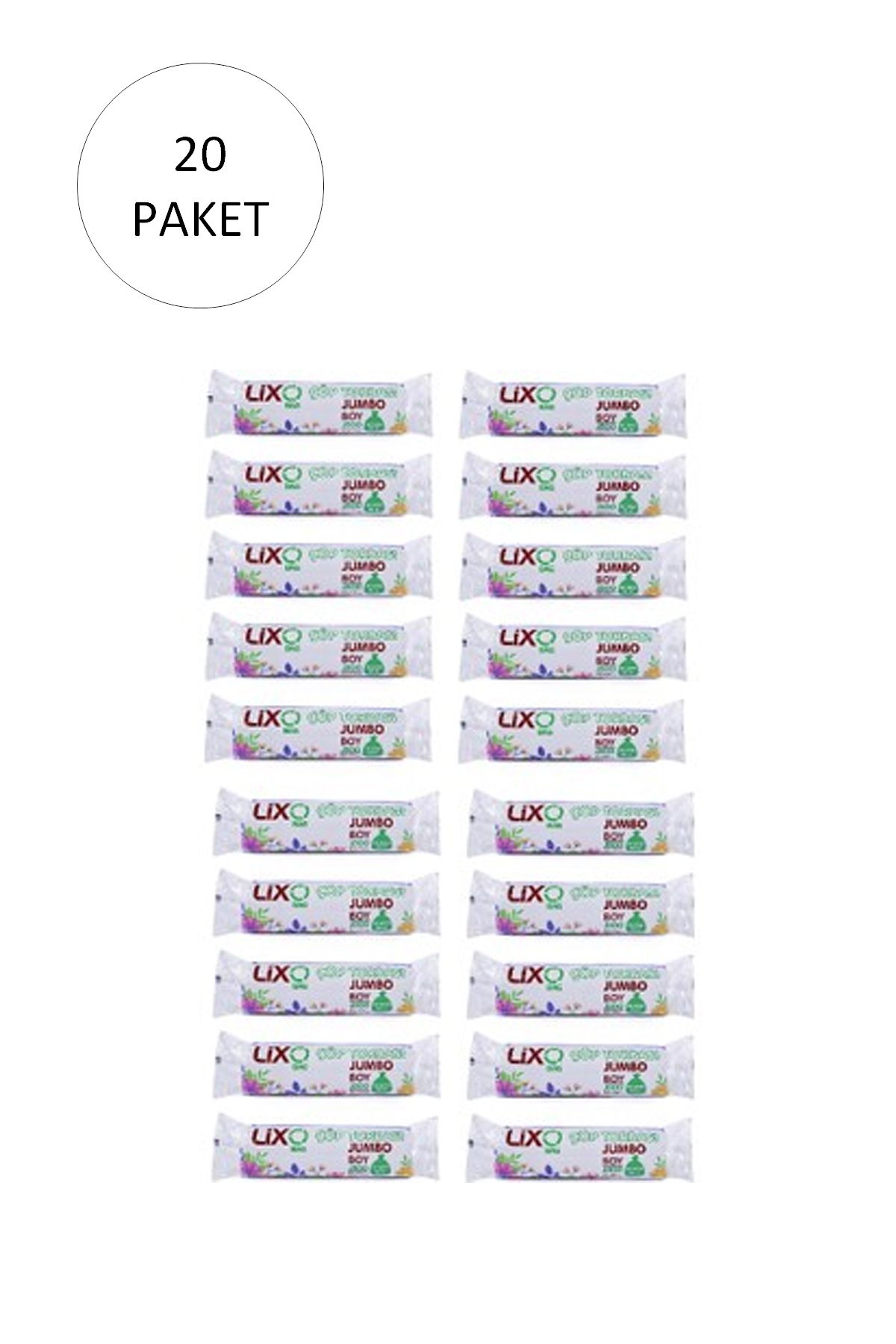Serero J-500 Jumbo Boy Çöp Torbası 80 x 110 cm 10 Lu Rulo x 20 Paket = 200 Adet (Siyah)