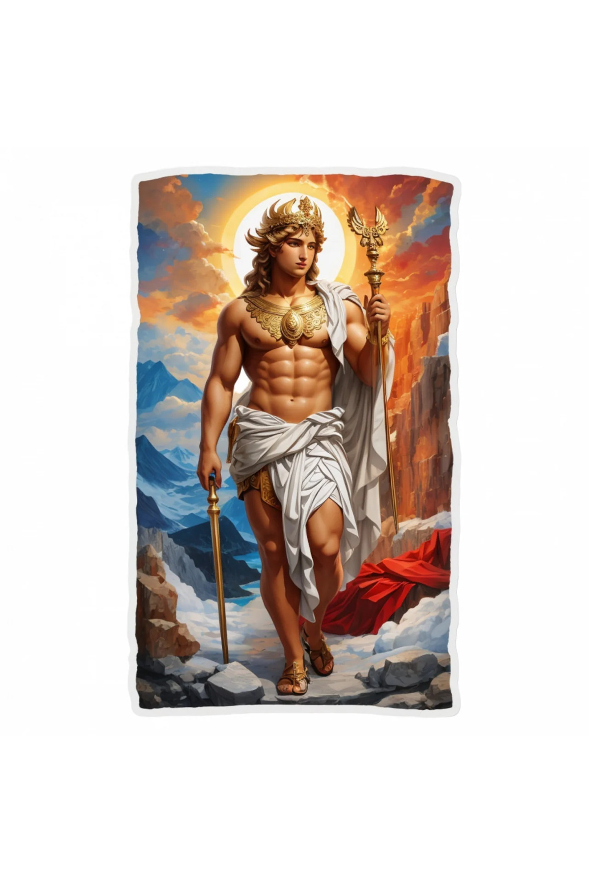 INOVATIX Set of 8 pieces, Sticker Greek God Apollo with scepter ...