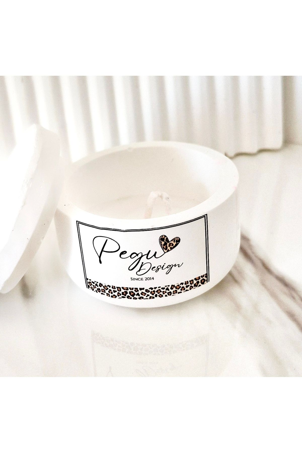 Pegubabycollection Lux Home %100 Doğal Soya Wax Mum , kapaklı minimal kavanoz mum