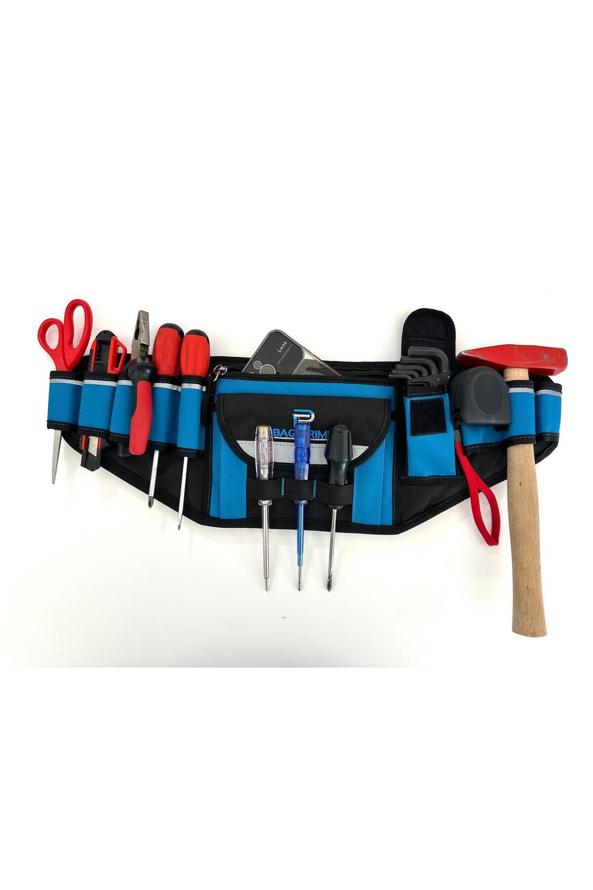 Genel Markalar Bagprıme Usta Işi Bel Takım Çantası-Ayarlanabilir Kemer-Elektrikçi İnşaat Kullanımına Uygun-14 Bölme