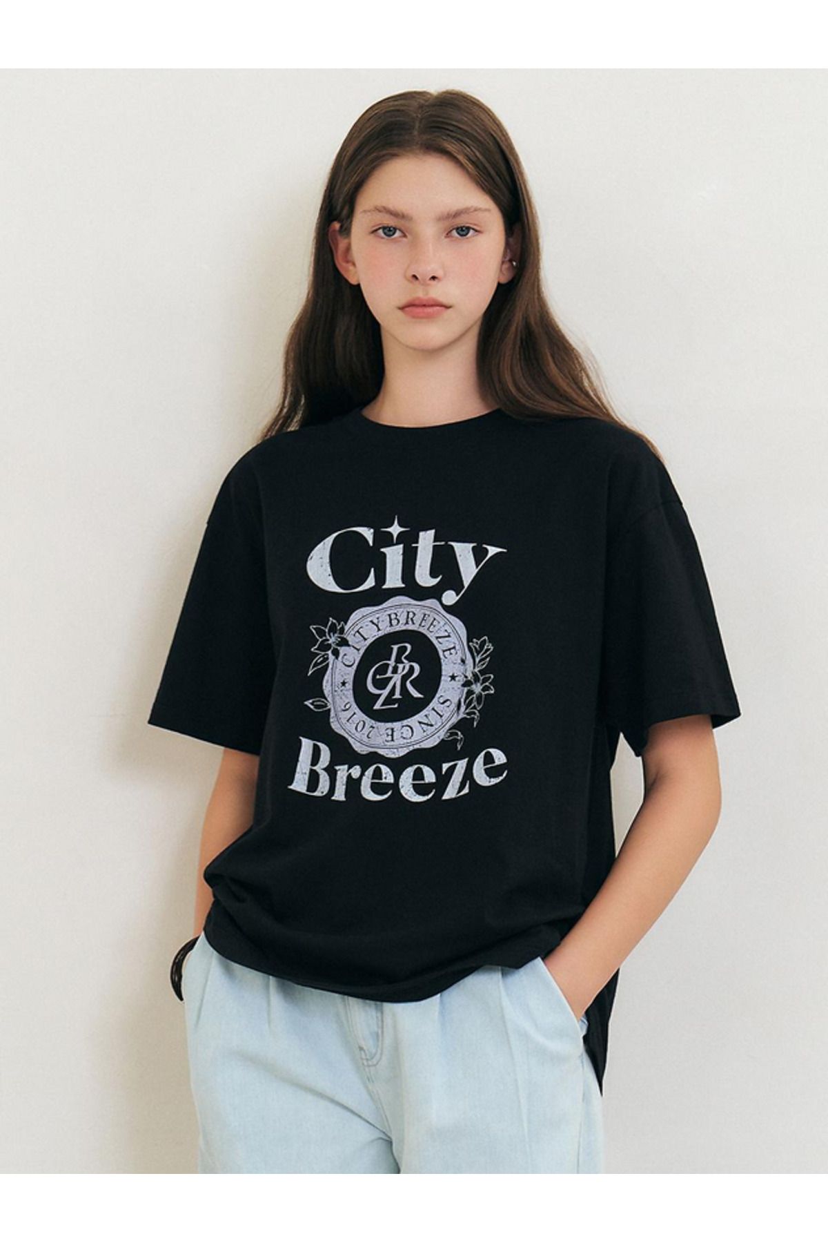ELNOYA Unisex Pamuklu Siyah Oversize "Something New" Baskılı Bisiklet Yaka Rahat T-shirt