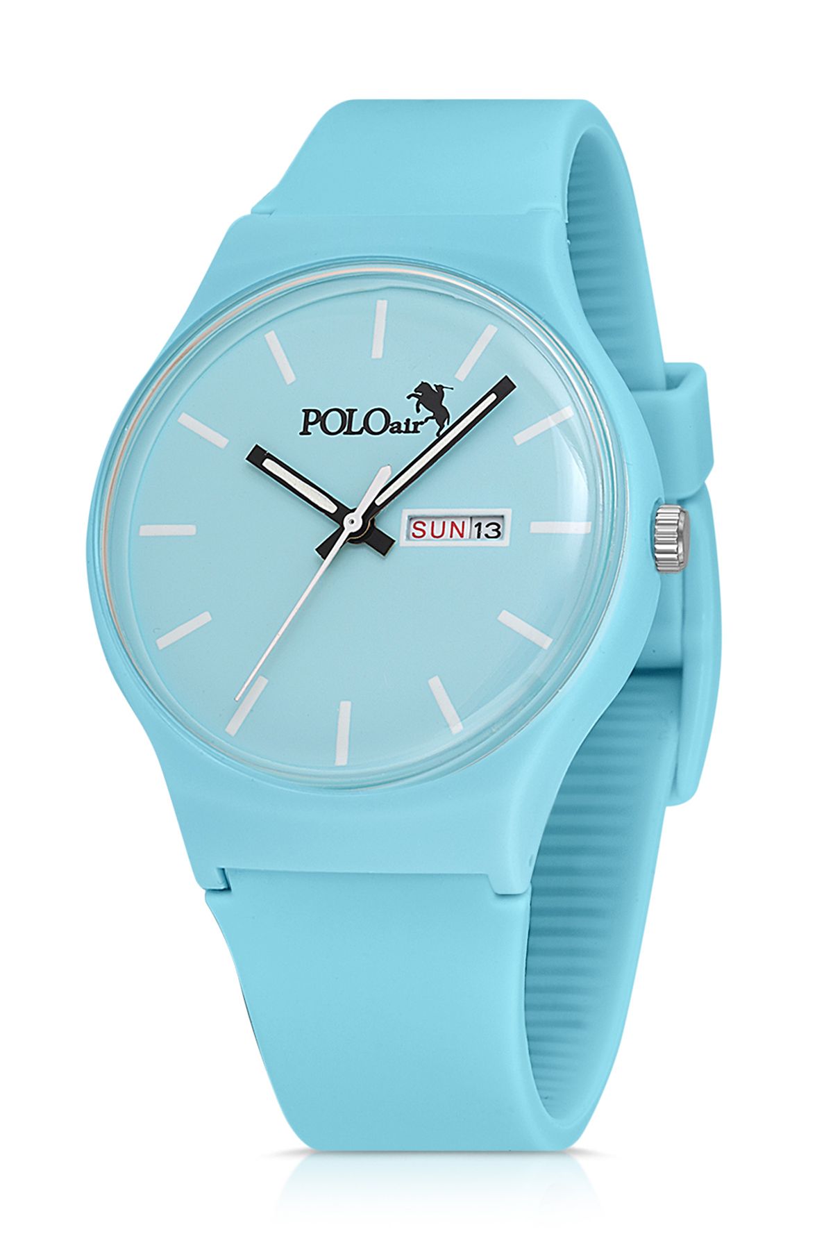 Polo Air Spor Unisex Silikon Kordon Gün Ay Takvimli Kol Saati Mavi Renk PL-1555B5x