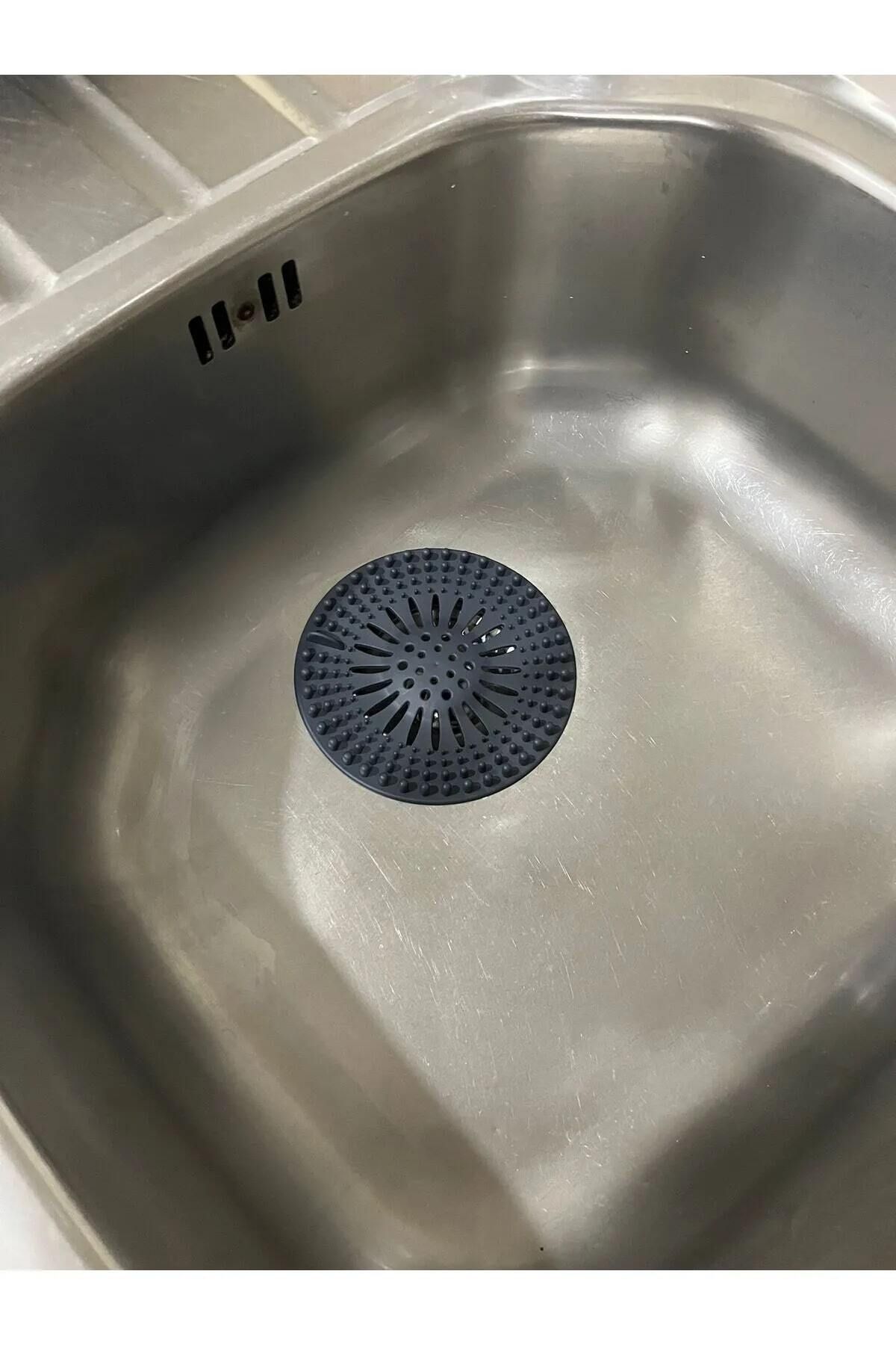 TimeStart Yuvarlak Süzgeçli Silikon Mutfak Lavabo Ve Küvet Süzgeci Gider Süzgeci