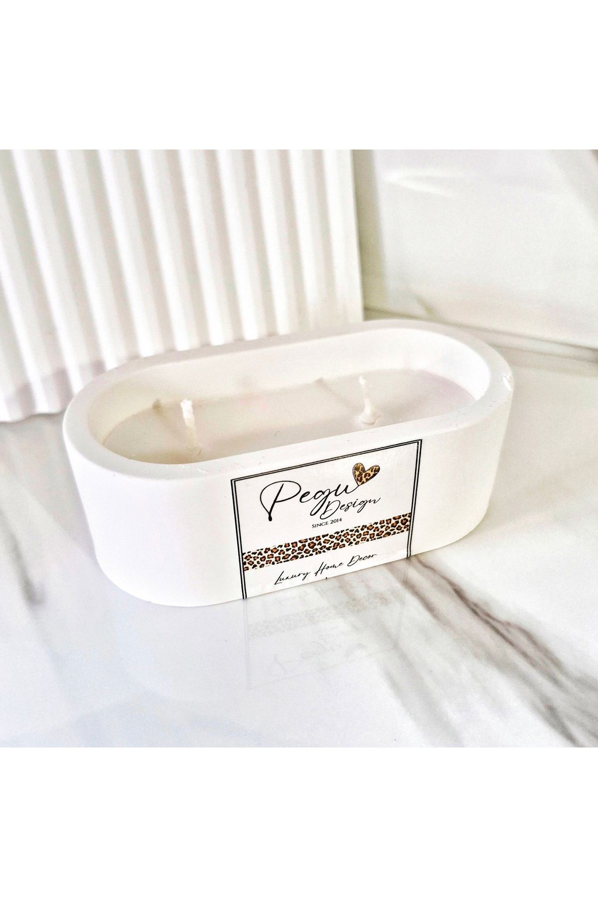 Pegubabycollection Lux Home %100 Doğal Soya Wax Mum , oval kavanoz mum