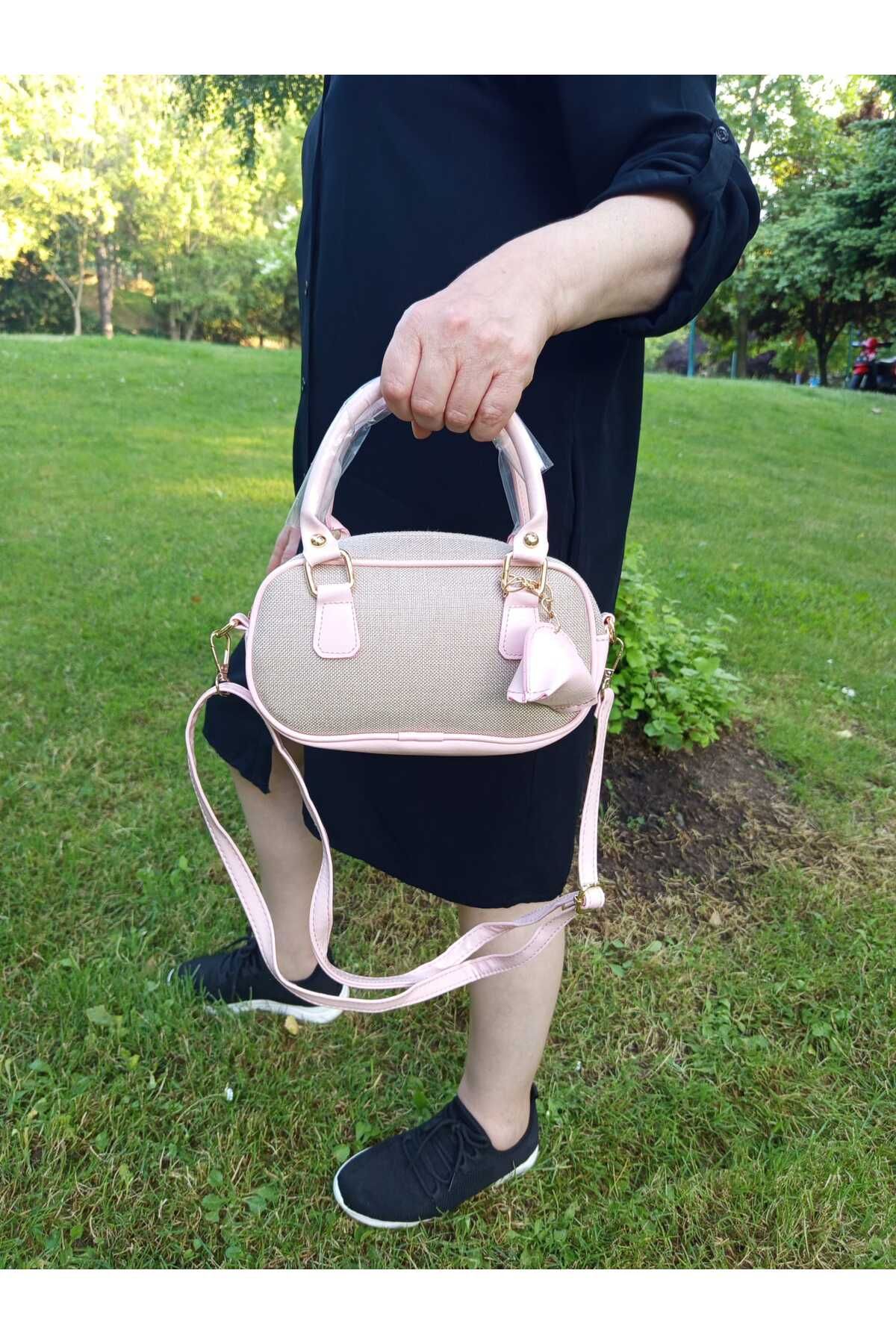 EG BAGS Kadın Hasır Görünümlü Mini Tote Çanta