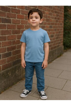 Windy Island Erkek Çocuk Bisiklet Yaka Basic Kısa Kollu T-shirt