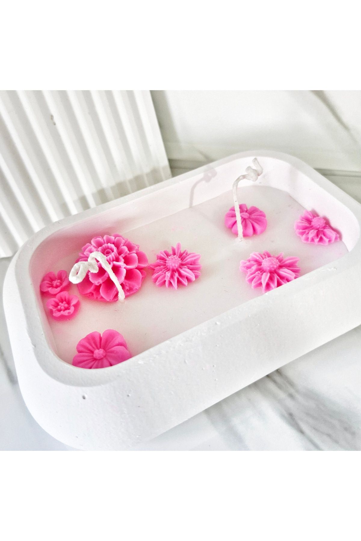 Pegubabycollection Lux Home Çiçek Bahçesi Serisi Büyük Boy,%100 Soya Wax Mum