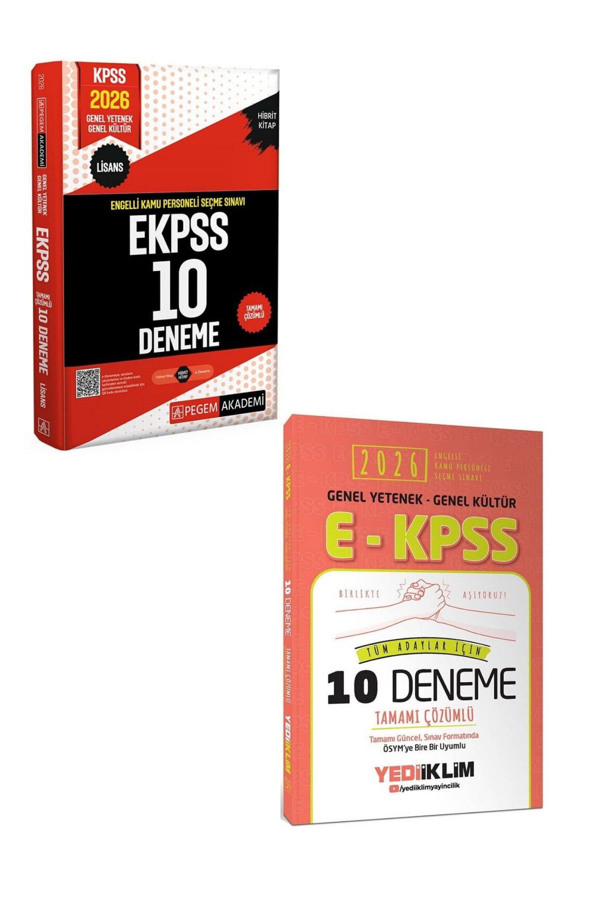 Makro Kitabevi Yayınları Pegem +Yediiklim 2026 EKPSS 10 Deneme Çözümlü İKİLİ SET