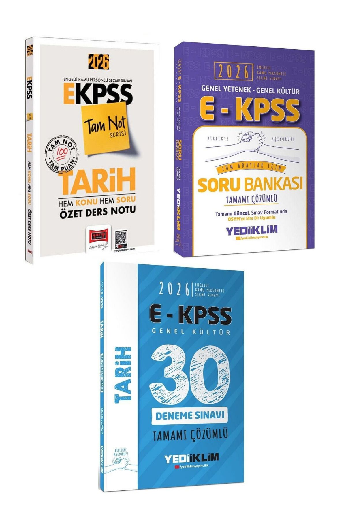 Makro Kitabevi Yayınları Yargı 2026 EKPSS Tarih Ders Notu +Yediiklim EKPSS Soru Bankası Çözümlü + 30 Deneme üçlü set