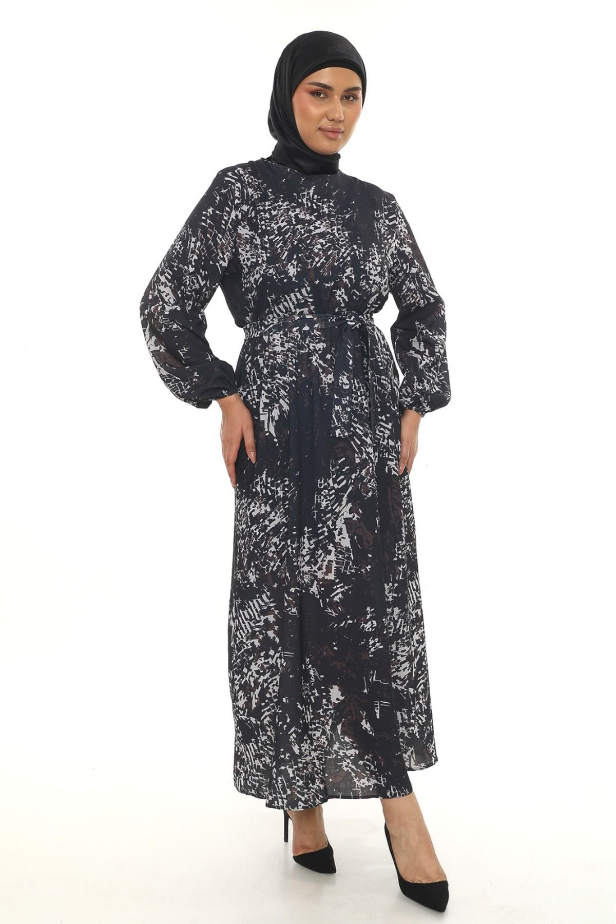 Butik Kadın büyük beden desenli elbise