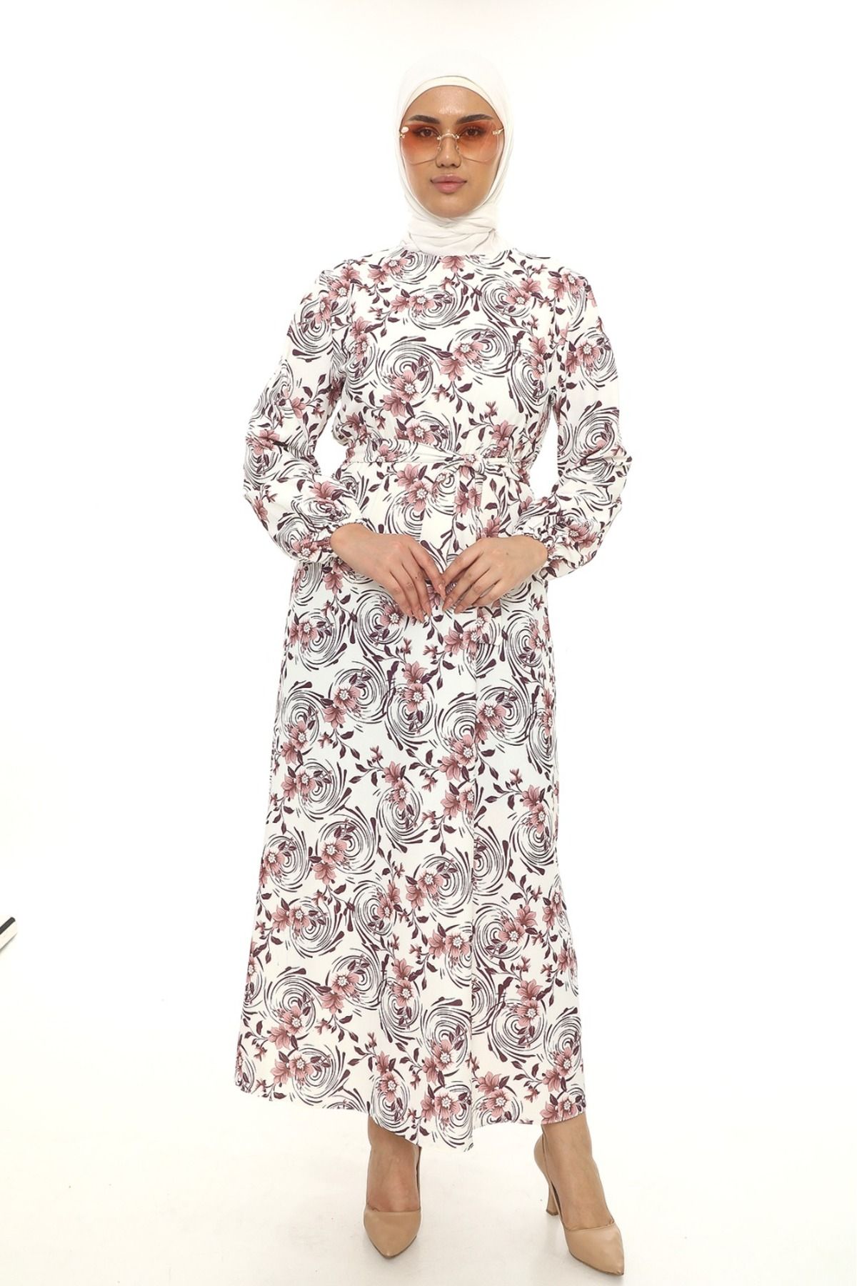 Butik Kadın büyük beden desenli elbise