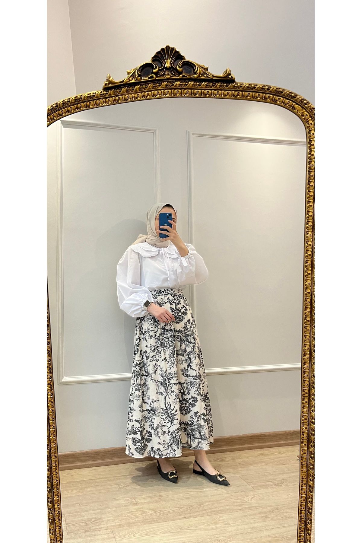 ABELF Siyah Desenli Etek
