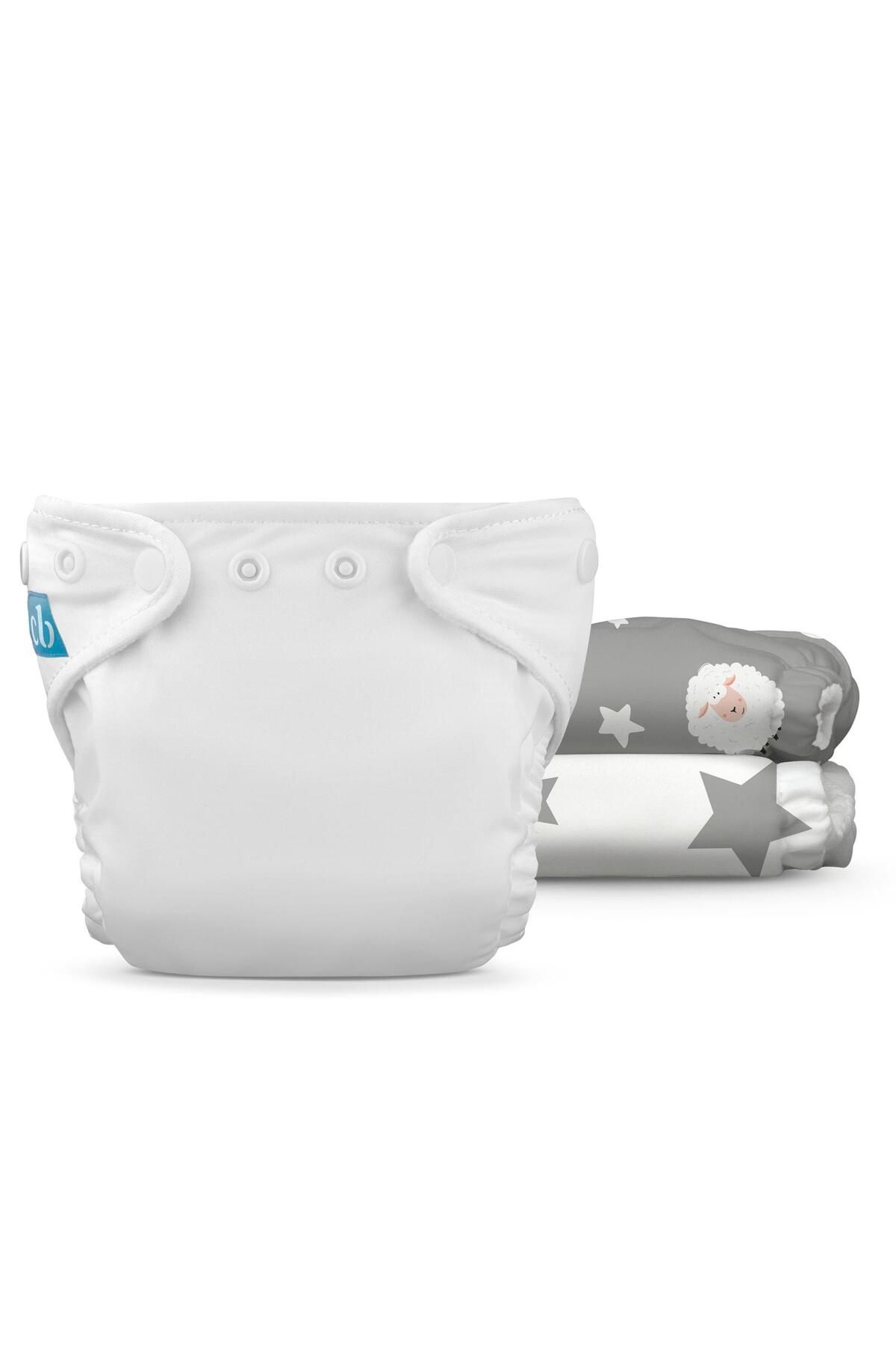 Charlie Banana Yıkanabilir Bebek Bezi, Yenidoğan , 3lu paket, NIGHT NITE
