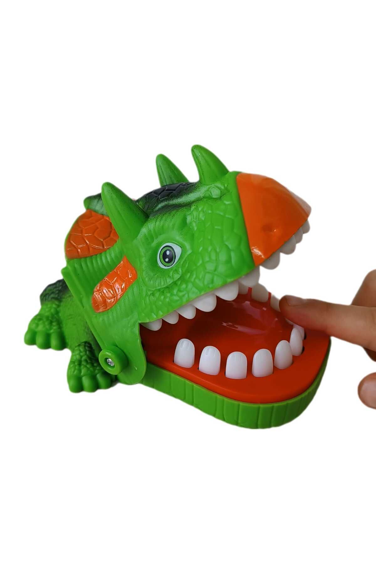 LRS STORE Dinozor Diş Hekimi Çocuk Masa Oyunu, Dİnazor Timsah Isırma Parmak Oyunları Eğlenceli Oyuncak Yeşil