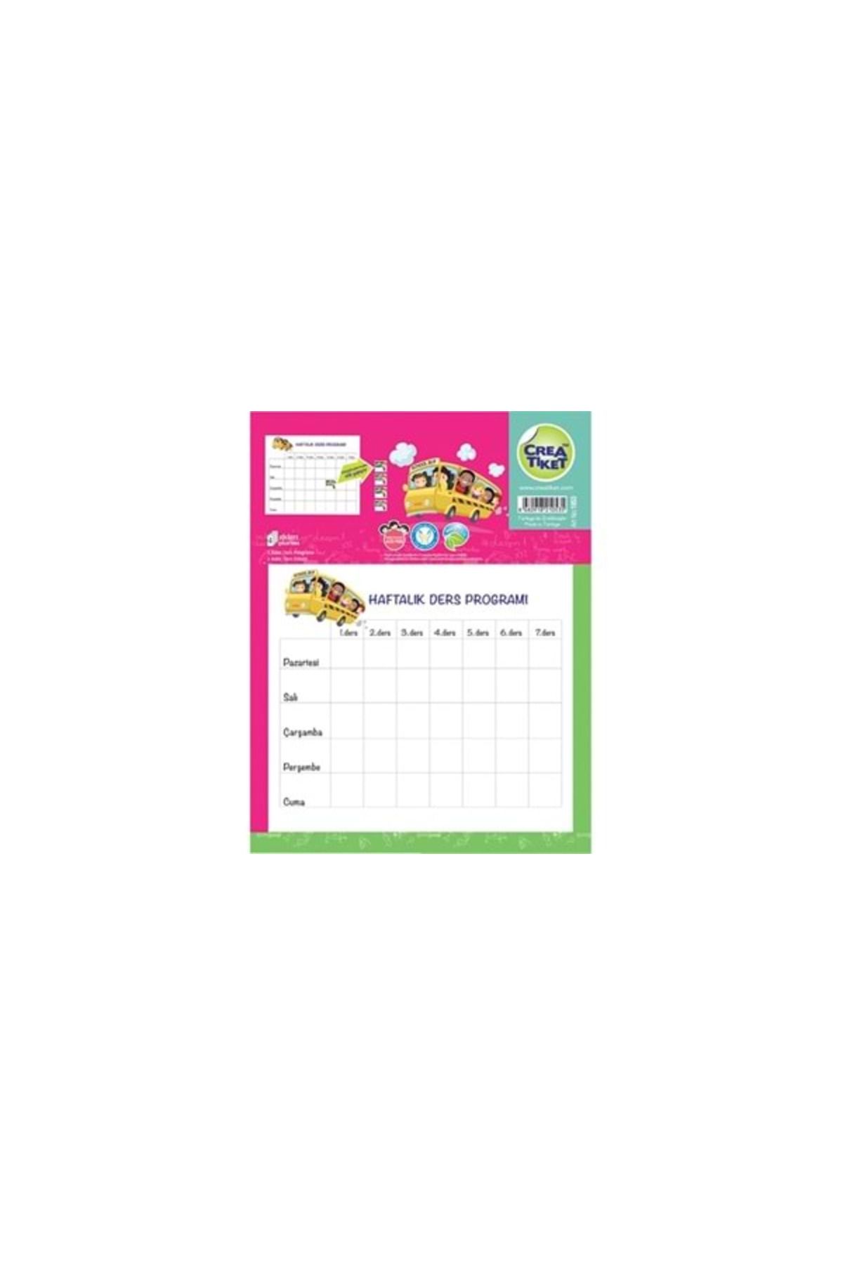 gnsstore Creatiket Ders Programlı 4Lü Etiket