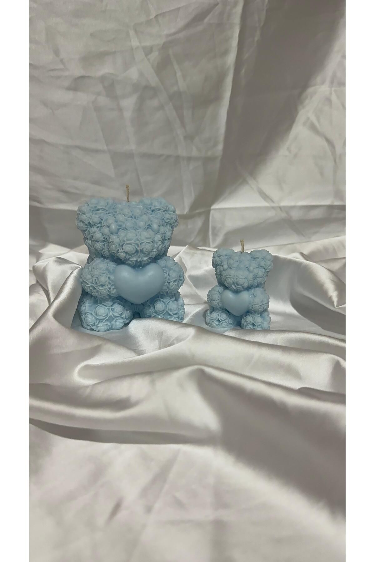 Home ZnCraft Mavi Okyanus Kokulu 2’li Bear Kalpli Mum Seti – %100 Doğal Soya Wax | Kimyasal İçermez