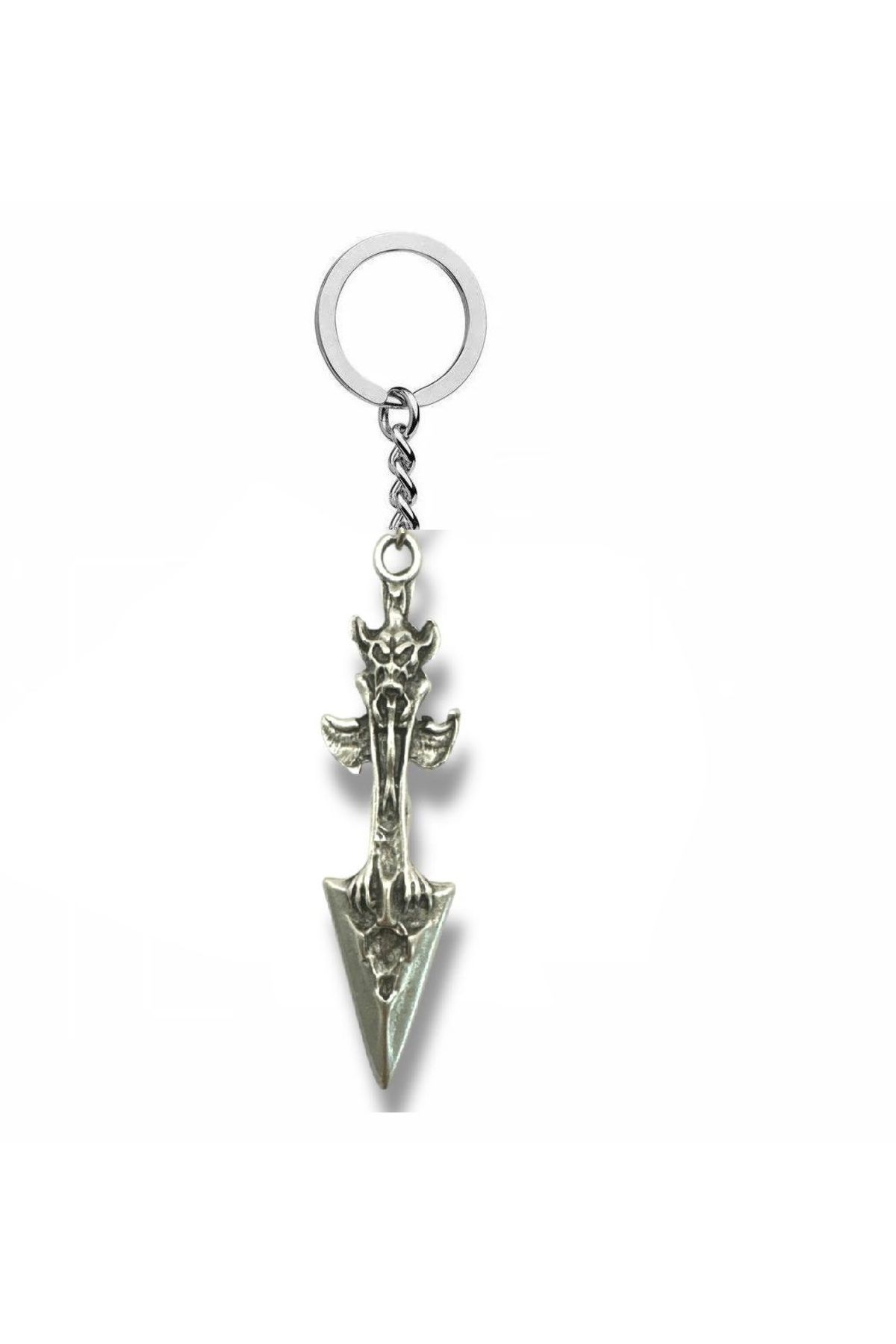 Herşey Nota Ok Ucu Şeytan Anahtarlık – Gotik Tarz Unisex Metal Aksesuar