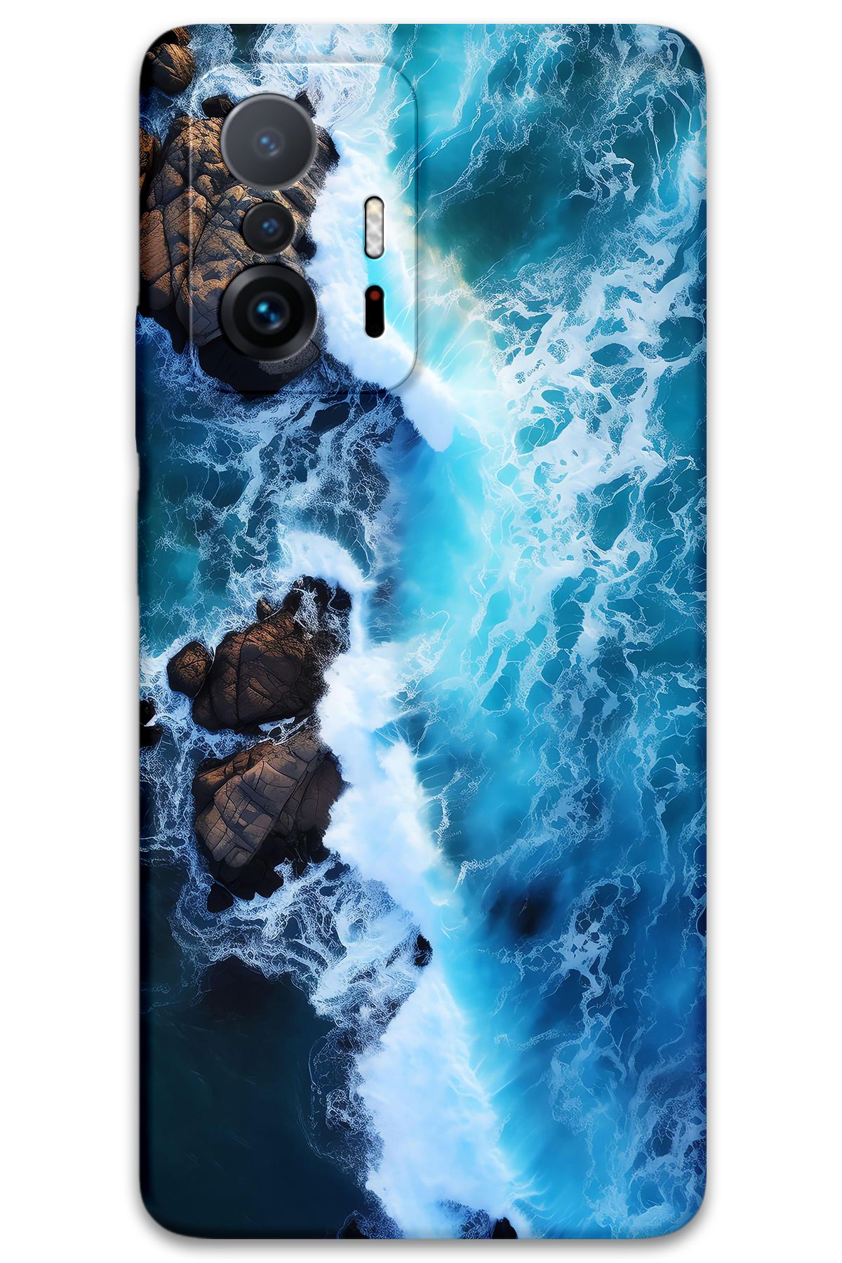 Gramaphone Xiaomi Mi 11T Uyumlu Mermer Desenli Telefon Kılıfı + Ekran Koruyucu - 5810