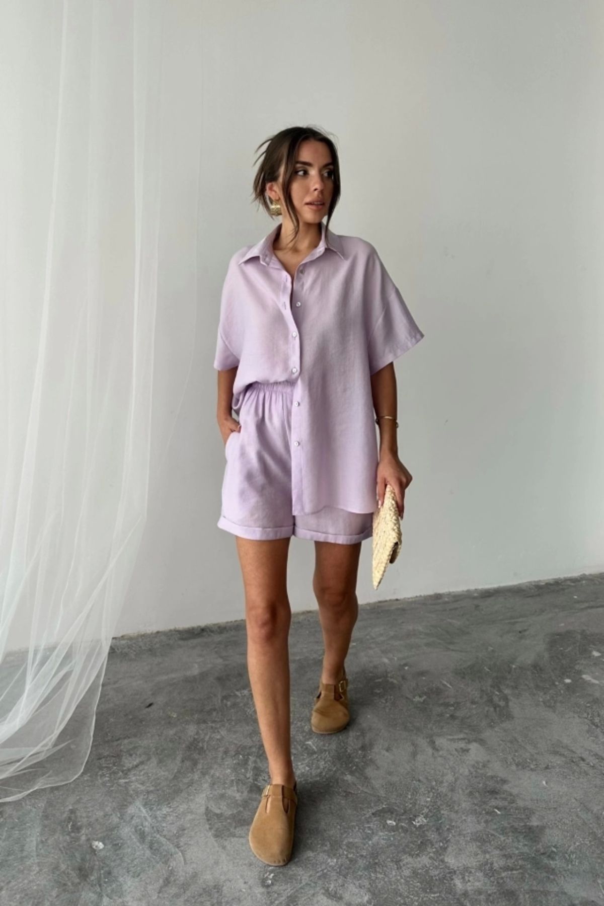 Butik GÖMLEK - ŞORT TAKIM - Lila