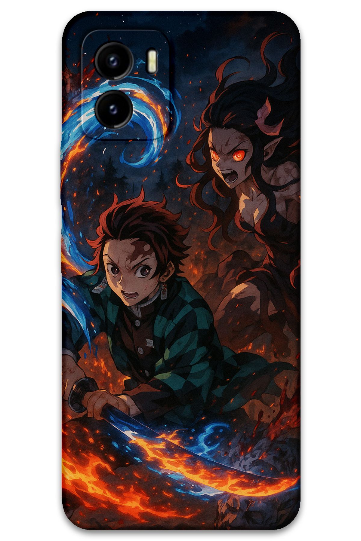 Gramaphone Vivo Y15s Uyumlu Anime Desenli Telefon Kılıfı + Ekran Koruyucu - 5745
