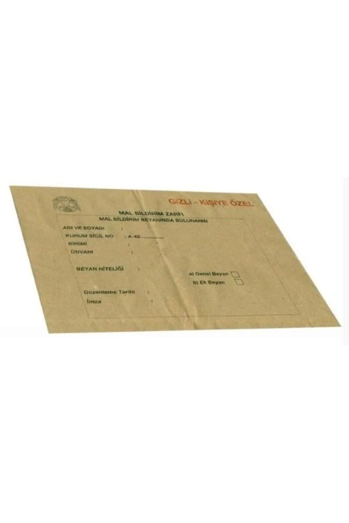 gnsstore Altınyıldız Mal Bildirim Zarfı -100-