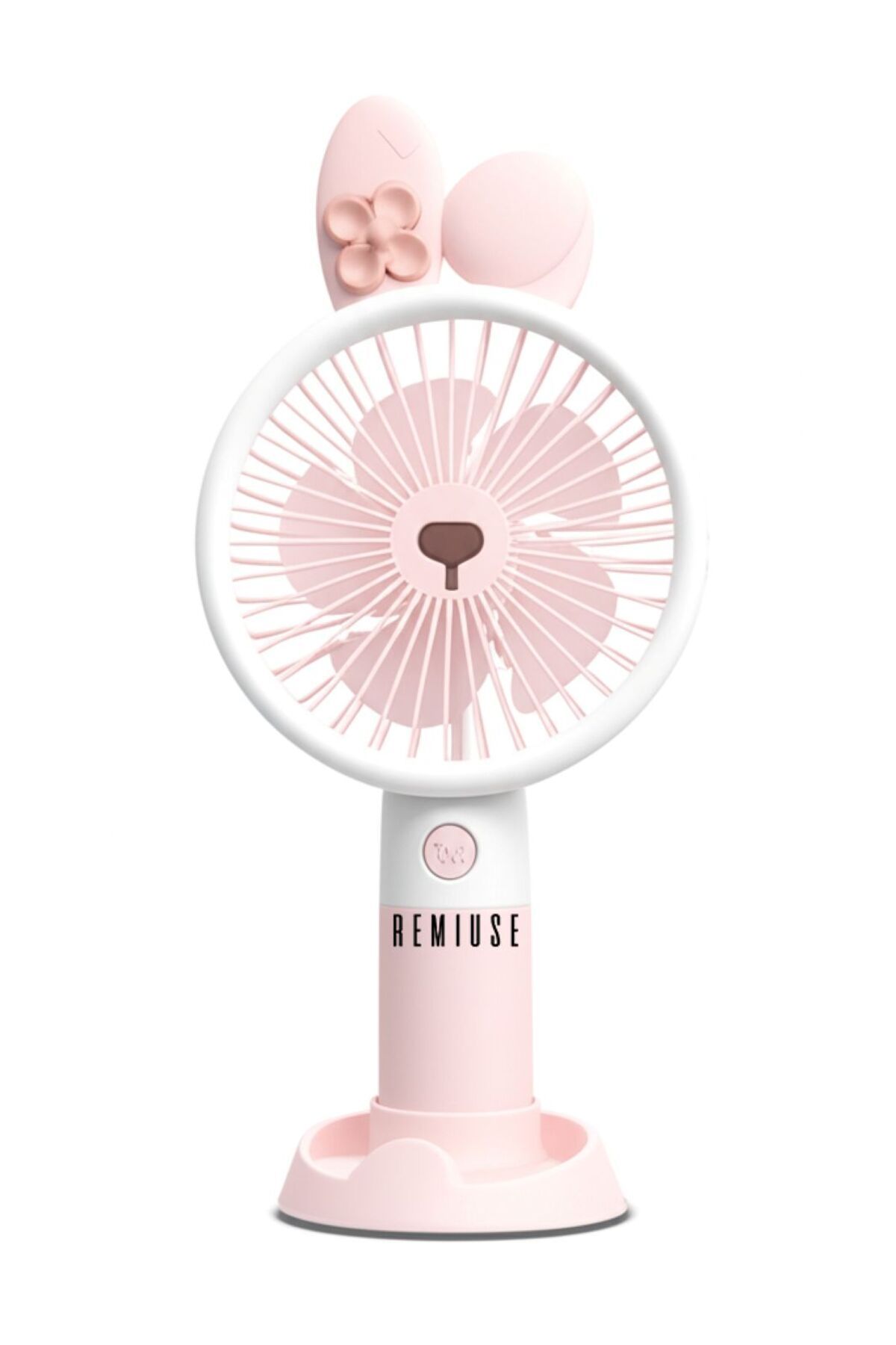 Remiuse USB Şarjlı Sevimli Mini Fan Vantilatör | Masaüstü & Elde Taşınabilir | 3 Kademeli | Tavşan Tasarım