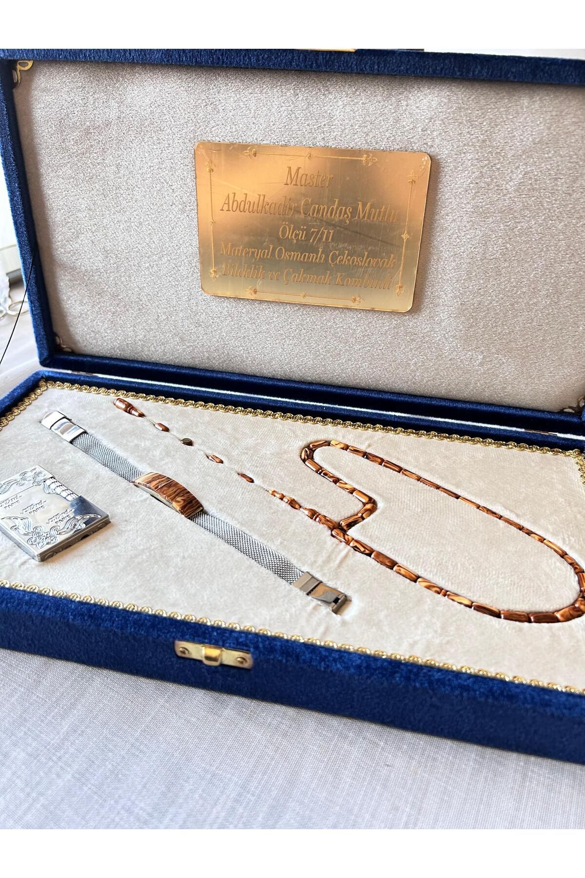 shop Osmanlı Çekoslavak Katalin Tesbih Seti Bileklik ve Çakmak Kombinli (Master Abdulkadir Candaş Mutlu)