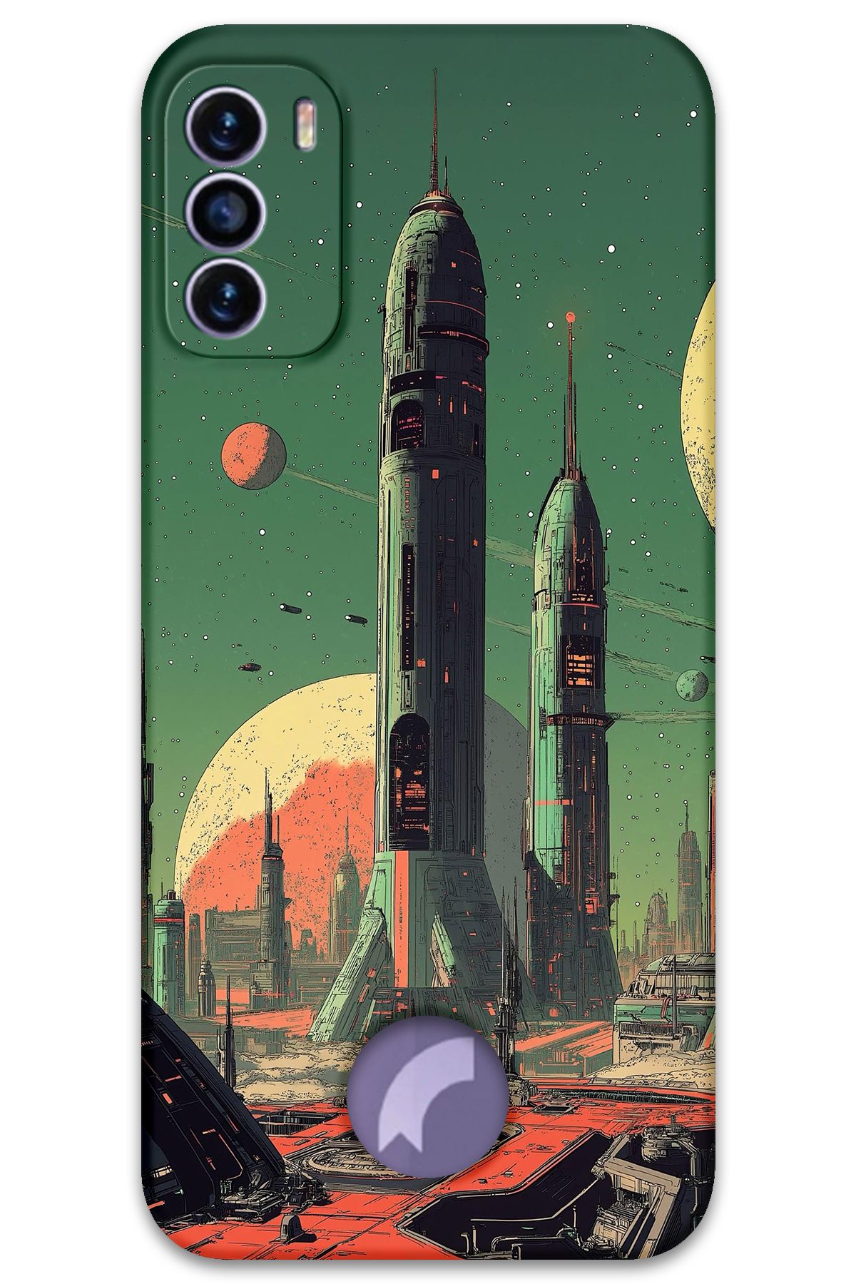 Gramaphone Reeder S19 Max Pro S Uyumlu Uzay Desenli Telefon Kılıfı + Ekran Koruyucu - 5870