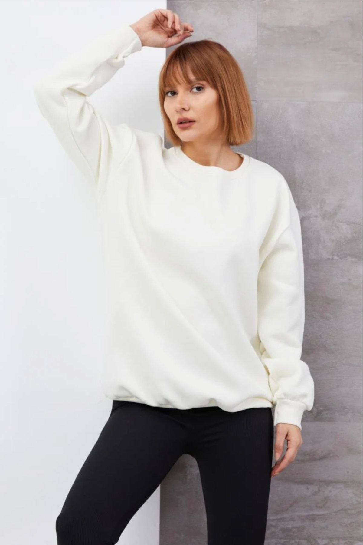 shop Bisiklet Yaka Üç İplik Sweatshirt