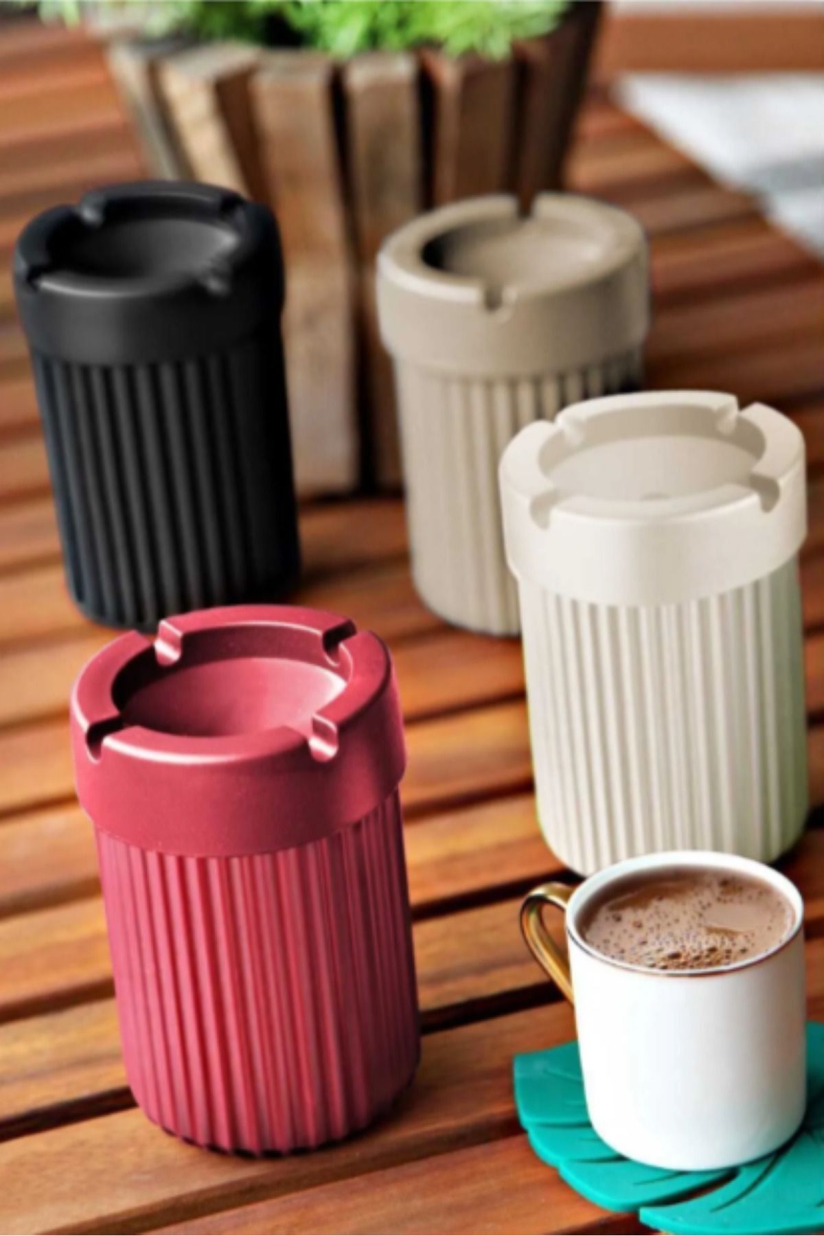 çt çeçem ticaret 4 Adet Plastik Kokusuz Küllük Şık Tasarım