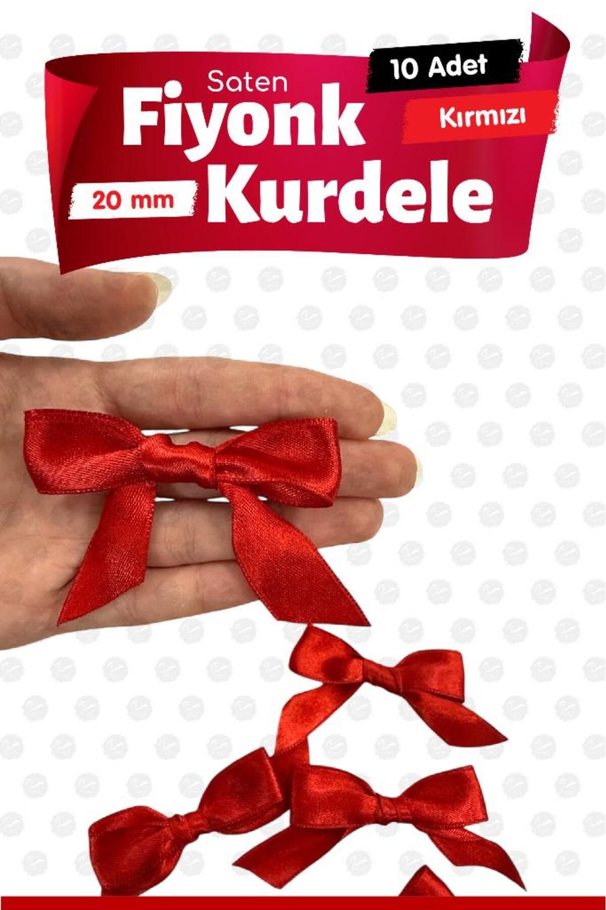 t tuğset etiket Saten Fiyonk Kurdele Süs 10 Adet -T1423-