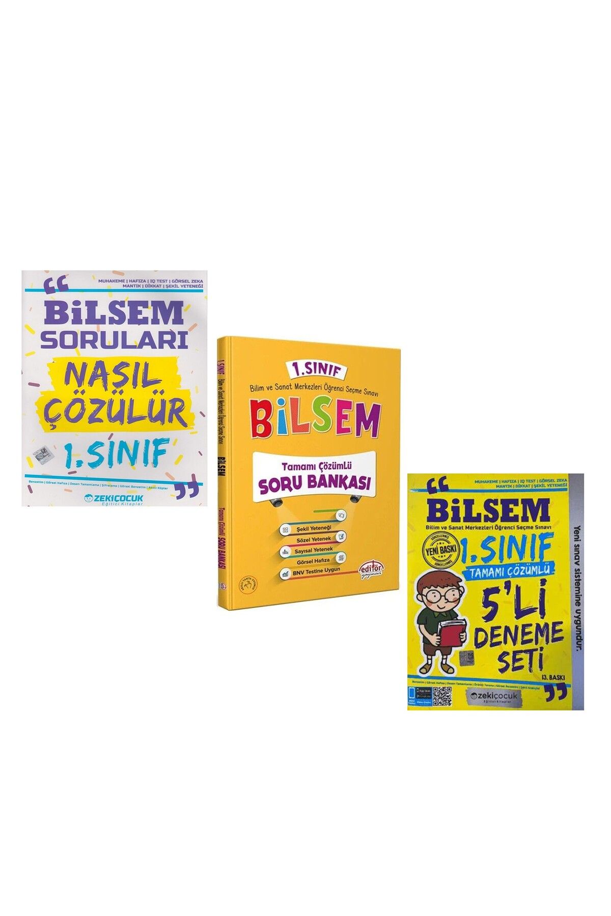 Ankara Kitap Merkezi Editör 1. Sınıf Bilsem Soru ve Zeki Çocuk Bilsem Soruları Nasıl Çözülür ile Deneme Seti 3 Kitap