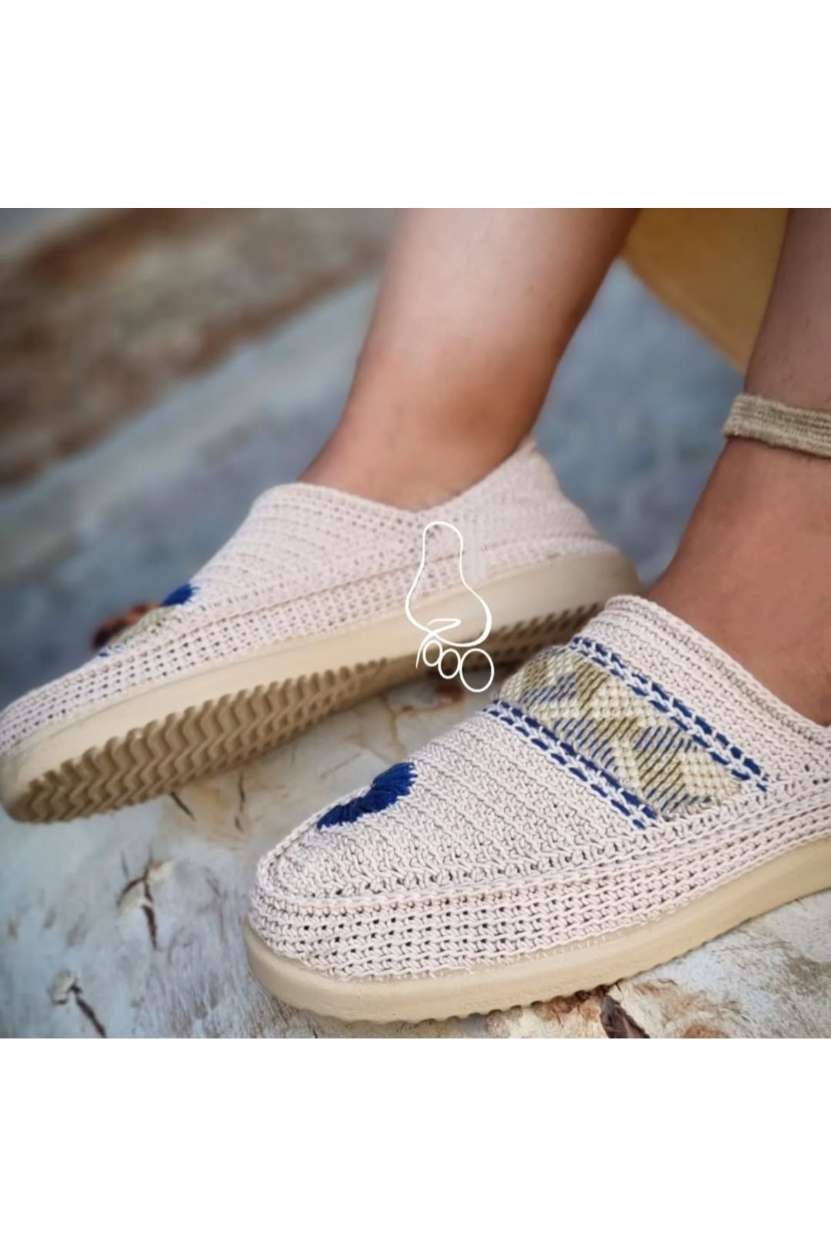Gacco Shoes Bej El Örgüsü Nakışlı Kadın Espadril
