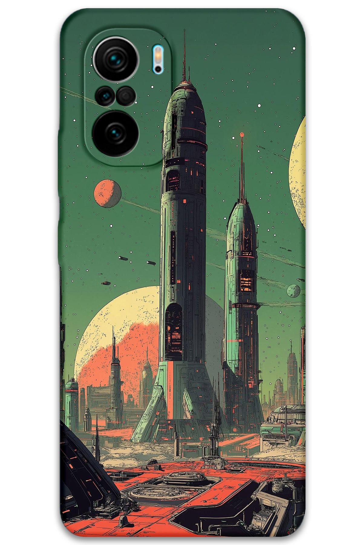 Gramaphone Poco F3 Uyumlu Uzay Desenli Telefon Kılıfı + Ekran Koruyucu - 5870