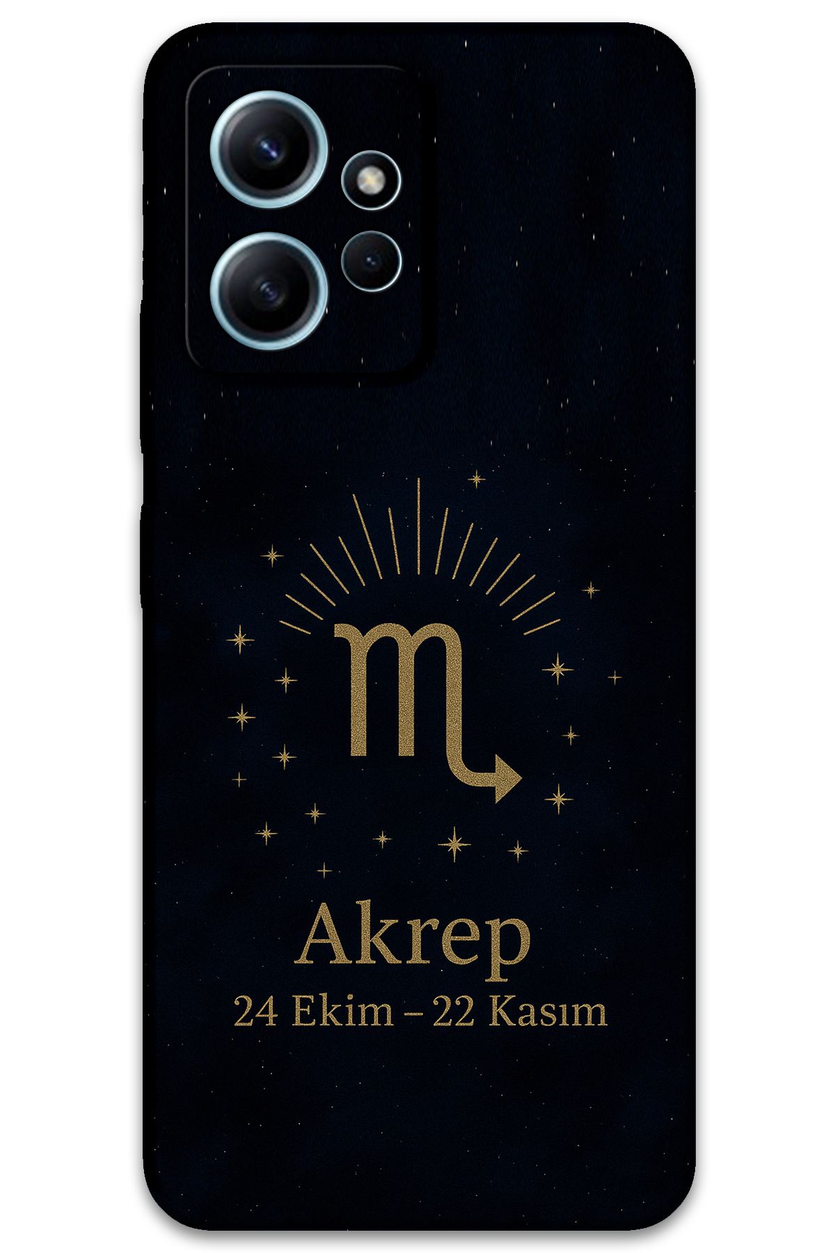Gramaphone Xiaomi Redmi Note 12 4G Uyumlu Akrep Burcu Desenli Telefon Kılıfı + Ekran Koruyucu - 5775