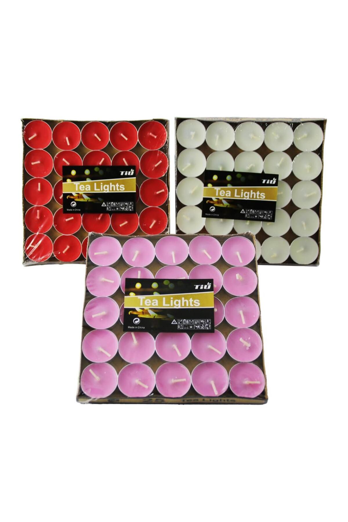 Aydoganticaret44 25 PARÇA RENKLİ TEA LİGHT MUM