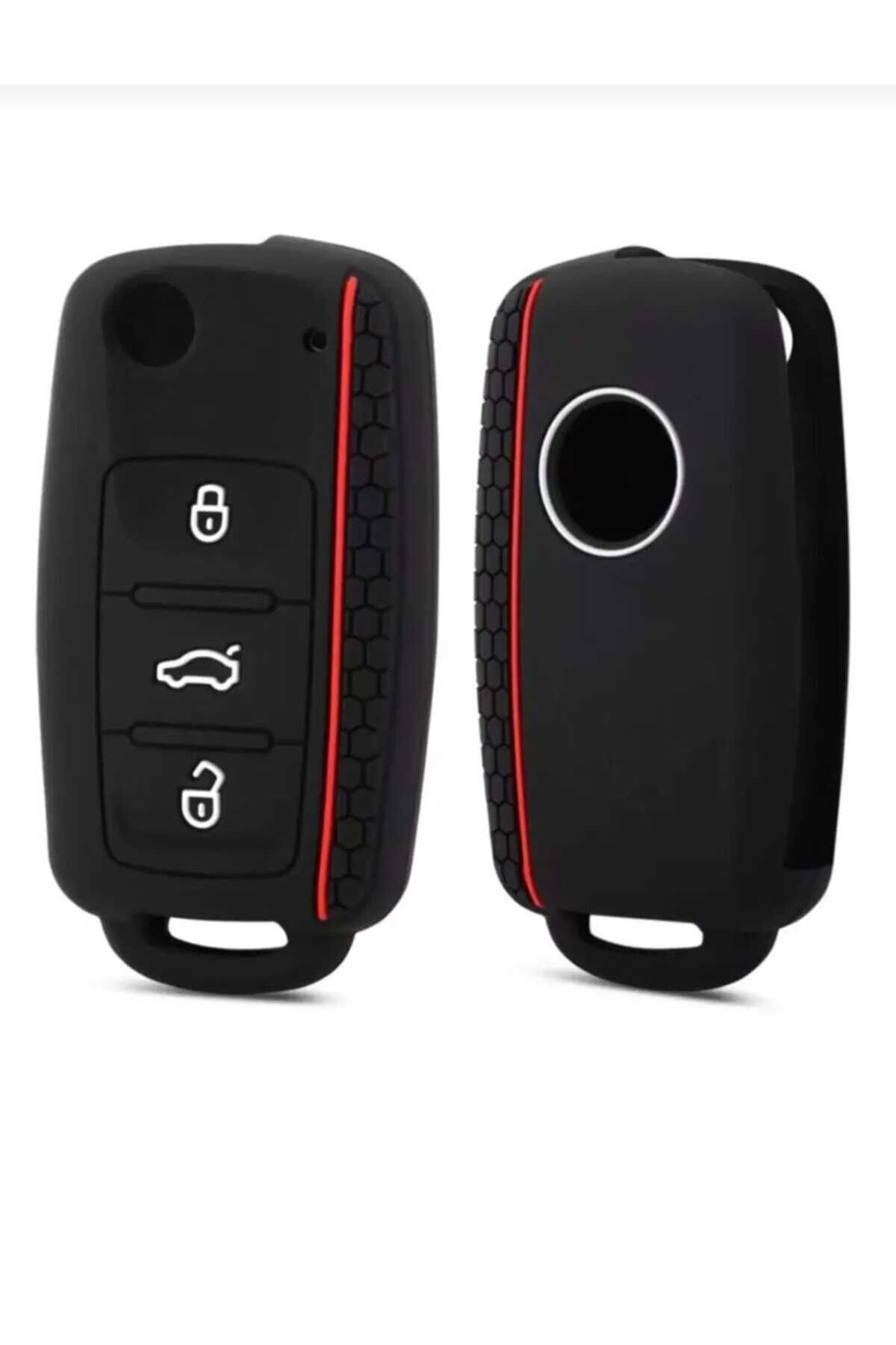 GMA KEYS Vw Tiguan Jetta Golf 5 Golf 6 Scirocco Polo Caddy Transporter Petek Desenli Silikon Anahtar Kılıfı