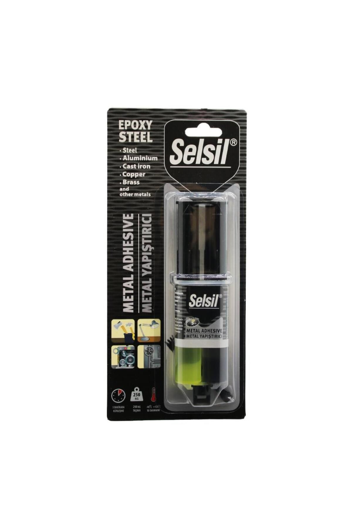 Aydoganticaret44 SELSİL EPOXY STEEL METAL ŞIRINGA EPOKSİ YAPIŞTIRICI 28GR. METAL - ÇELİK - ALÜMİNYUM