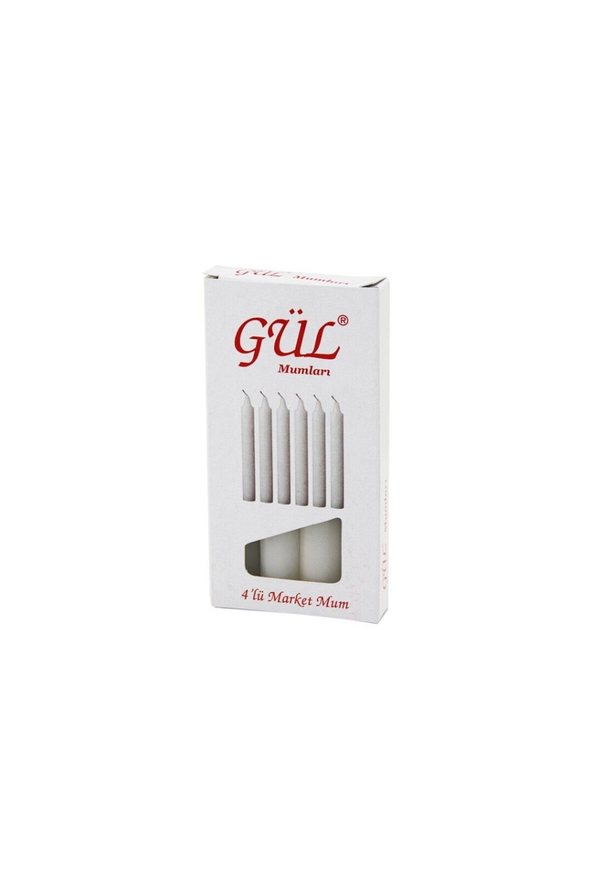 Aydoganticaret44 4PCS - İNCE ÇAP=1.6CM - UZUNLUK=12CM BEYAZ KLASİK MARKET MUM