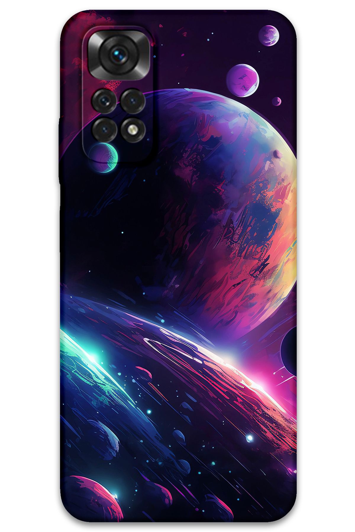 Gramaphone Xiaomi Redmi Note 11s Uyumlu Uzay Desenli Telefon Kılıfı + Ekran Koruyucu - 5862