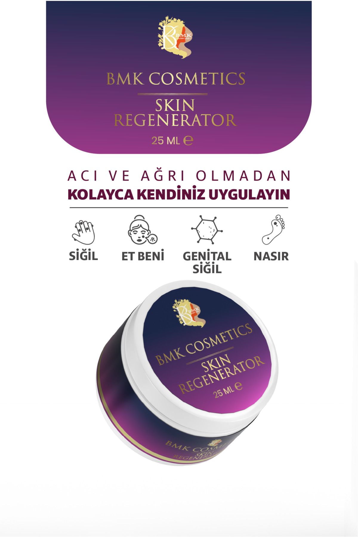 BMK BEAUTY COSMETİC Et beni, Genital siğil, Nasır ve siğil et beni bakım kremi | BMK lezyon kremi