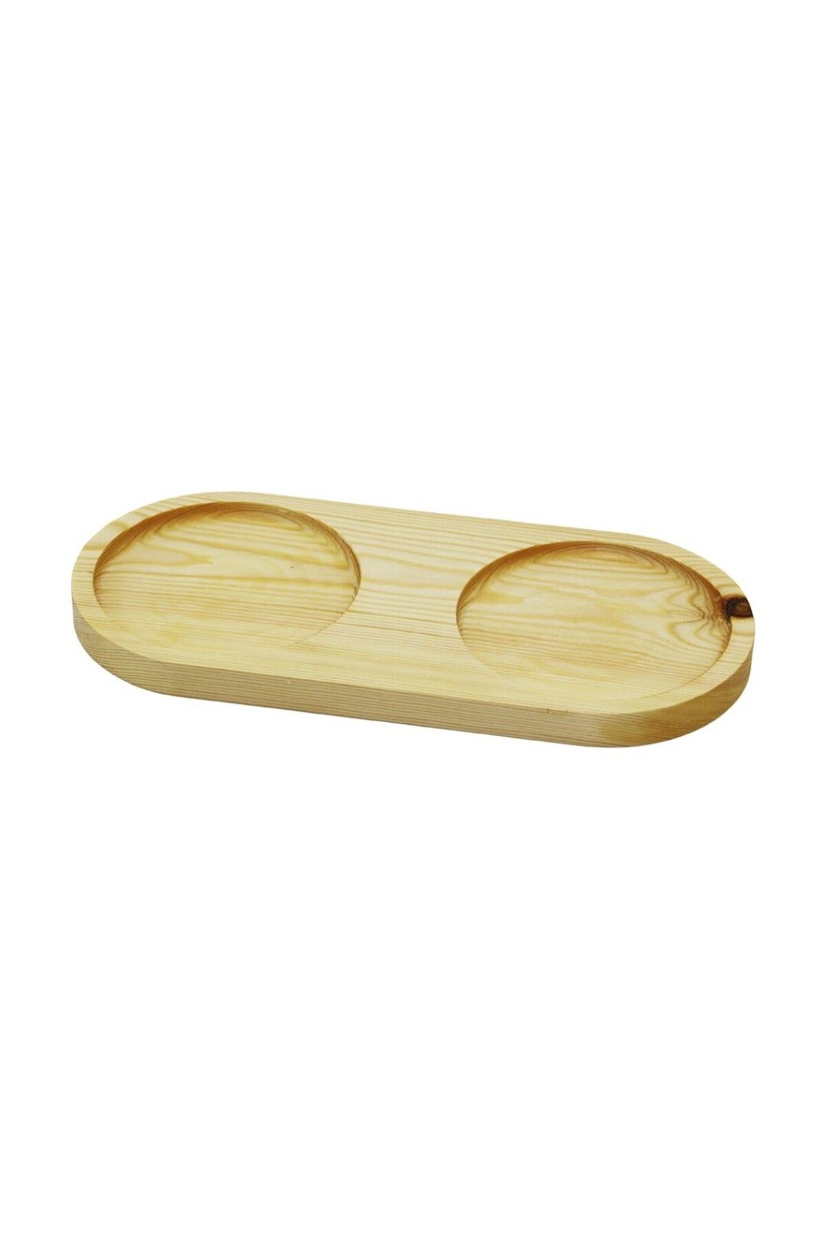 Aydoganticaret44 2 BÖLMELİ - OVAL AÇIK RENK=SADE AHŞAP YAĞDANLIK ALTLIK 27X12.5CM